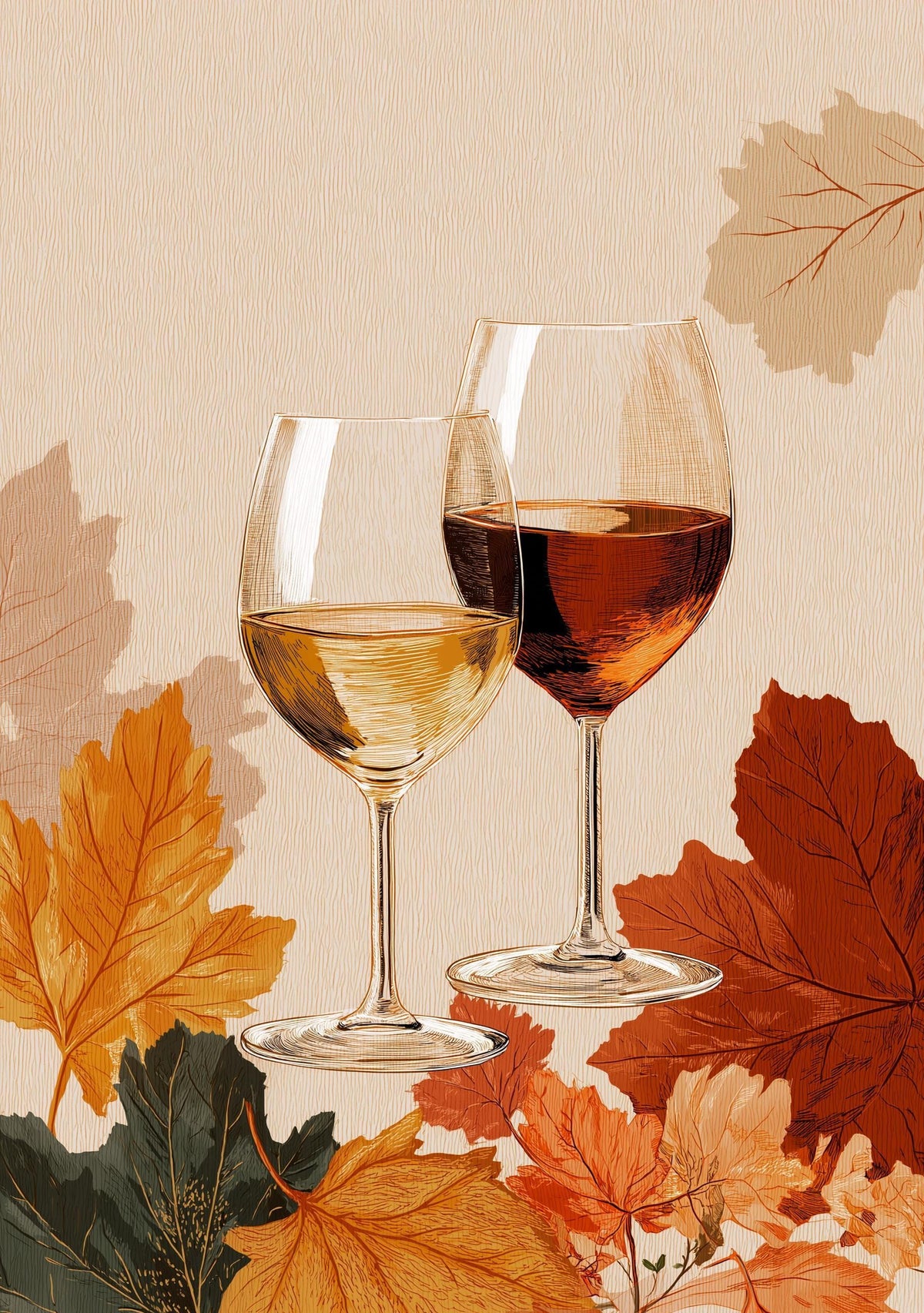 Autumn Wine Bottle Print | Rustic Fall Floral Kitchen Wall Art Poster | Autumn Wall Art Print | Fall Art | Kitchen Wall Ar...