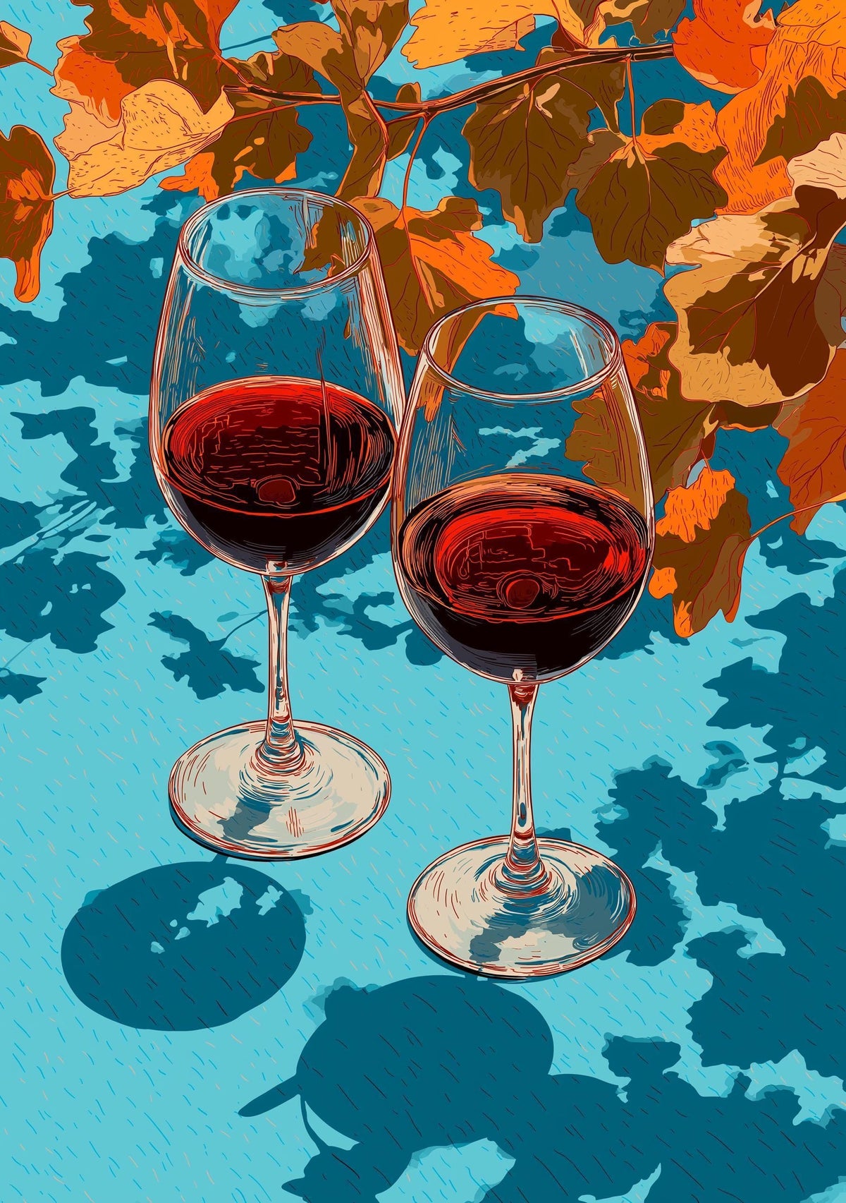Autumn Wine Bottle Print | Rustic Fall Floral Kitchen Wall Art Poster | Autumn Wall Art Print | Fall Art | Kitchen Wall Ar...