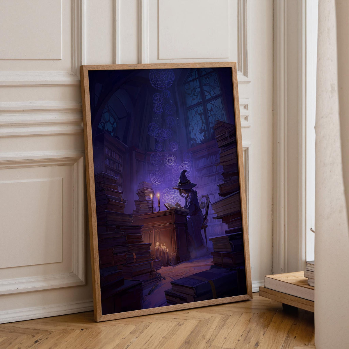 Dark Academia Witch Wall Art, Magical Library Print, Wizard Study Poster, Fantasy Book Room Décor, Gothic Academia Art, Wi...
