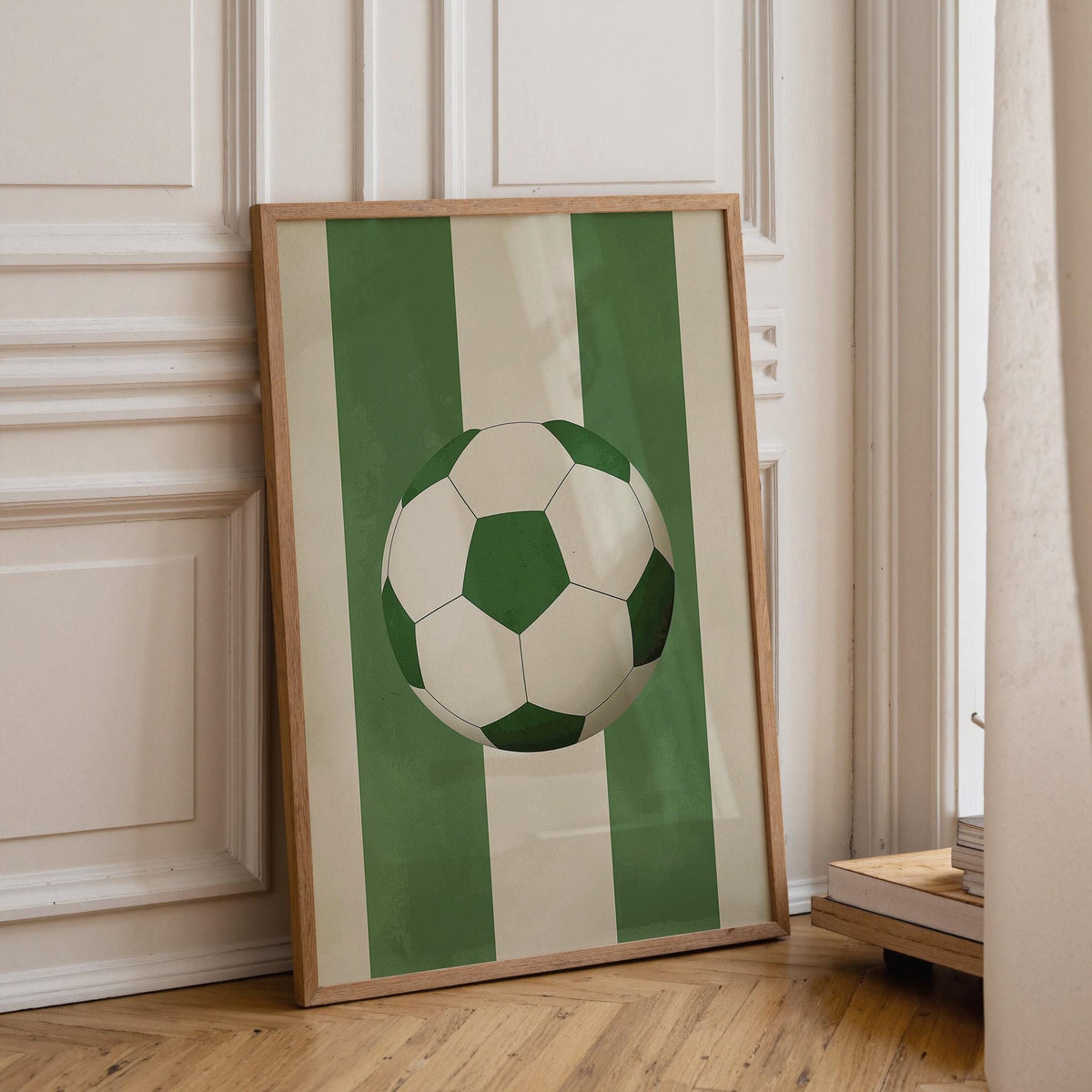 Green Football Print, Minimalist Sports Room Decor, Boys Wall Art (Framed Option) by The Wall Art Studio - physical