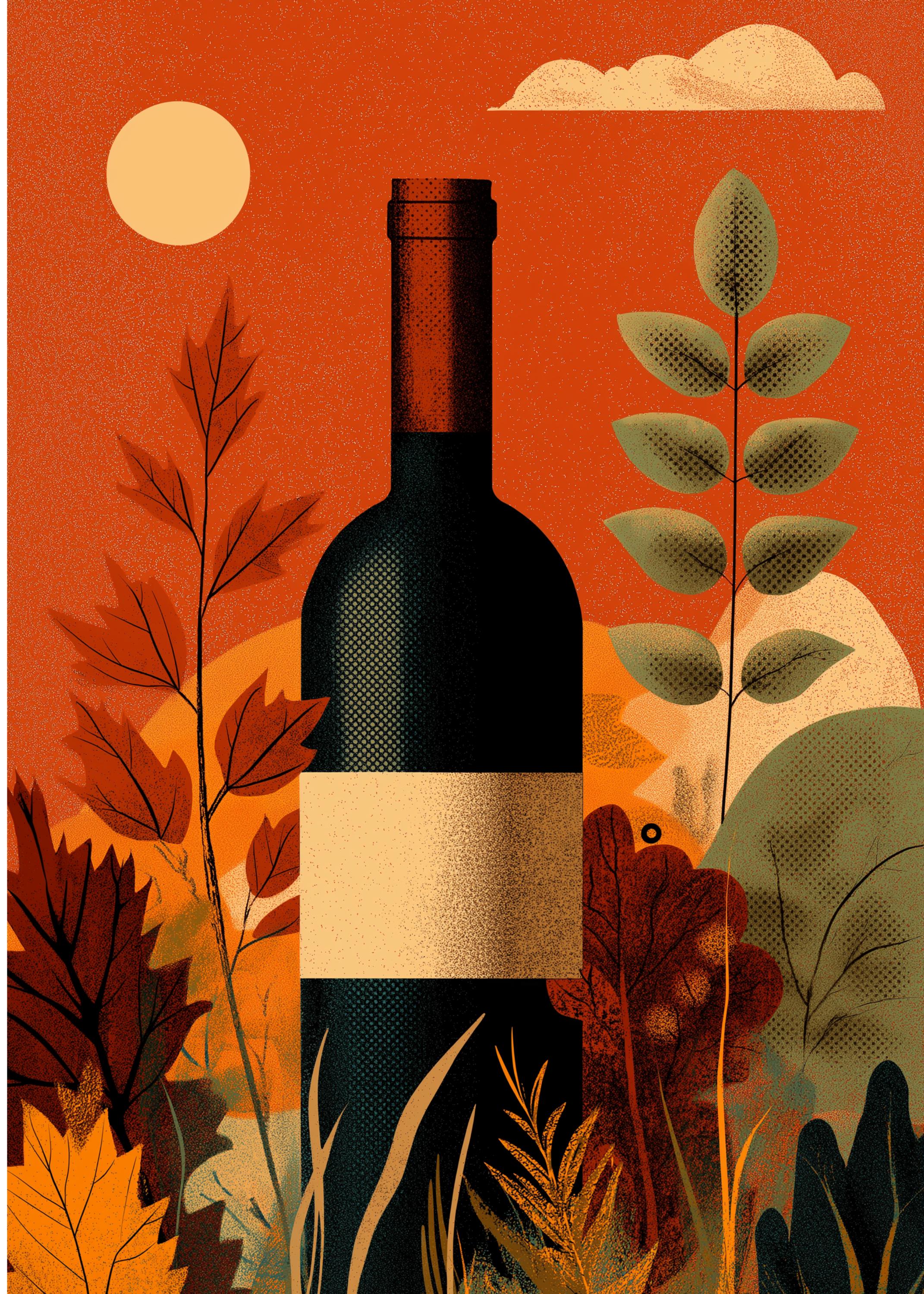Autumn Wine Bottle Print 9