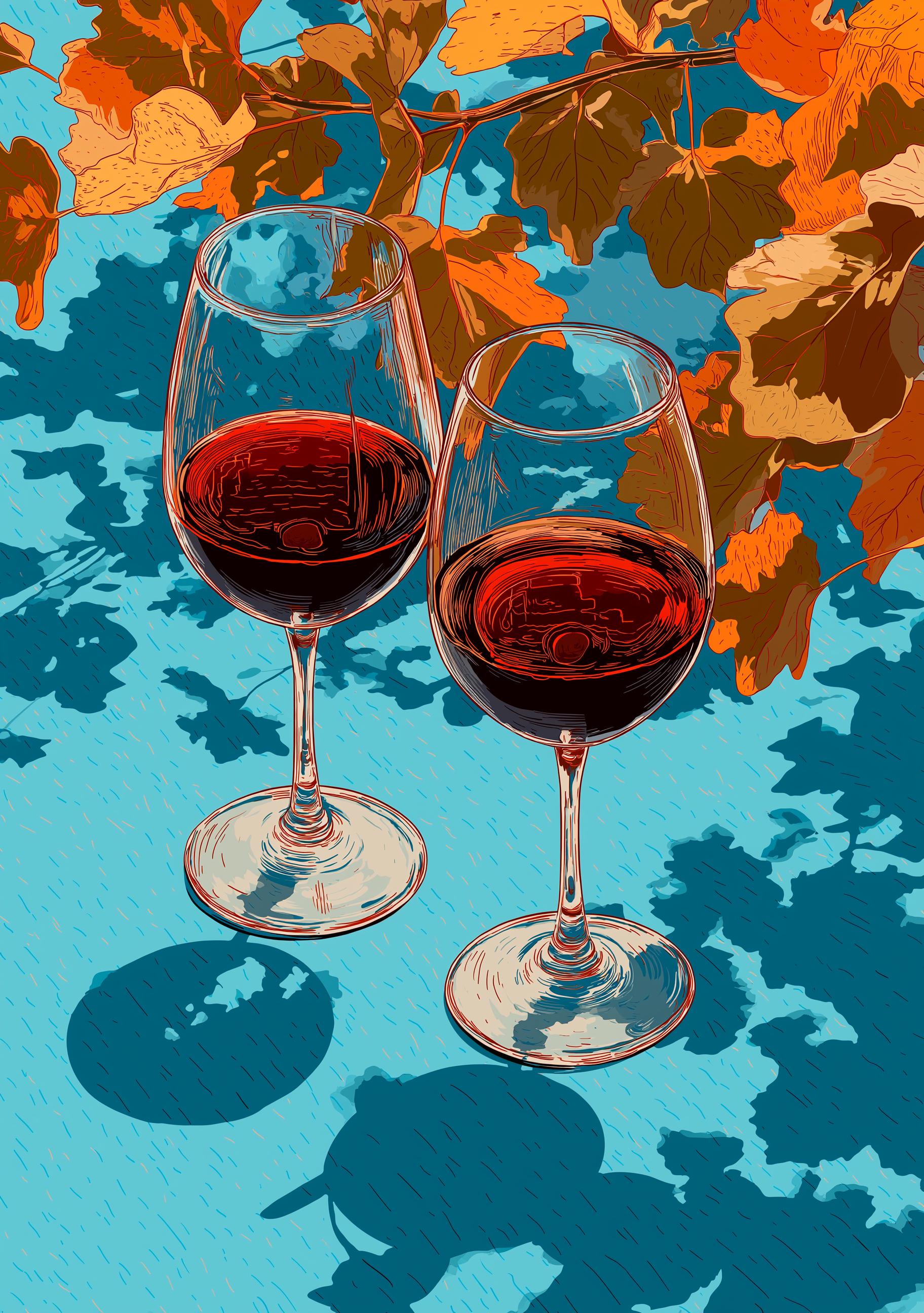 Autumn Wine Bottle Print 18