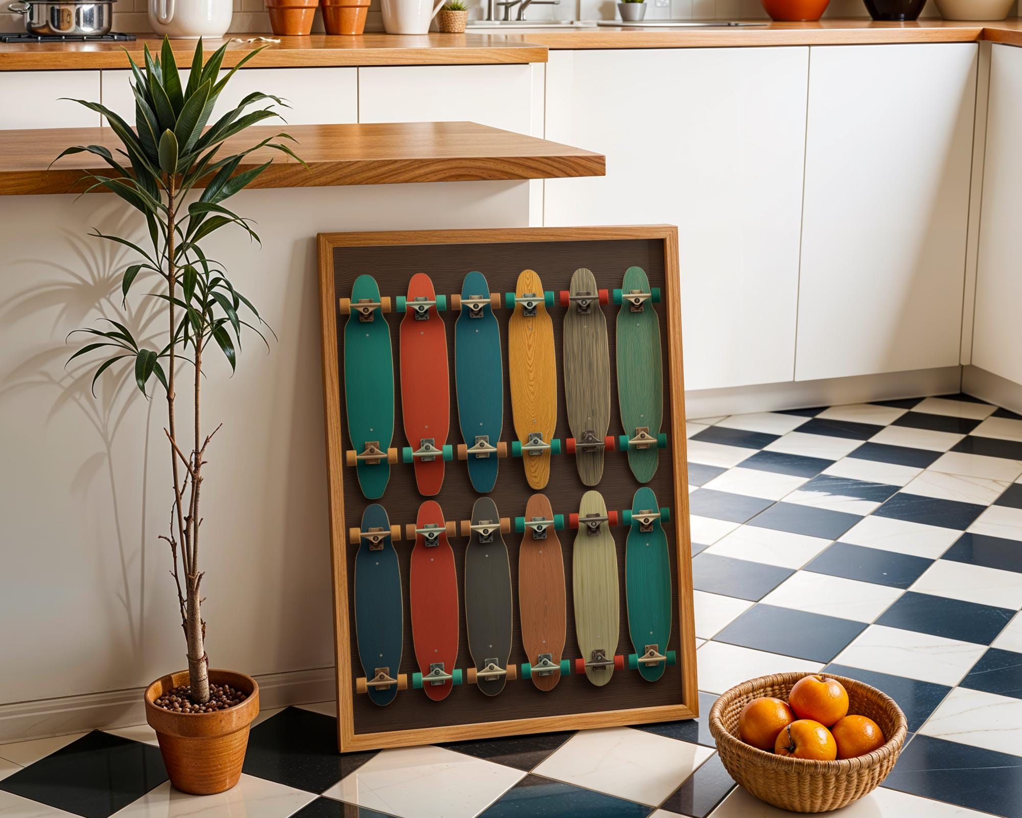 Vintage Mid Century Modern Skateboard Wall Art 3