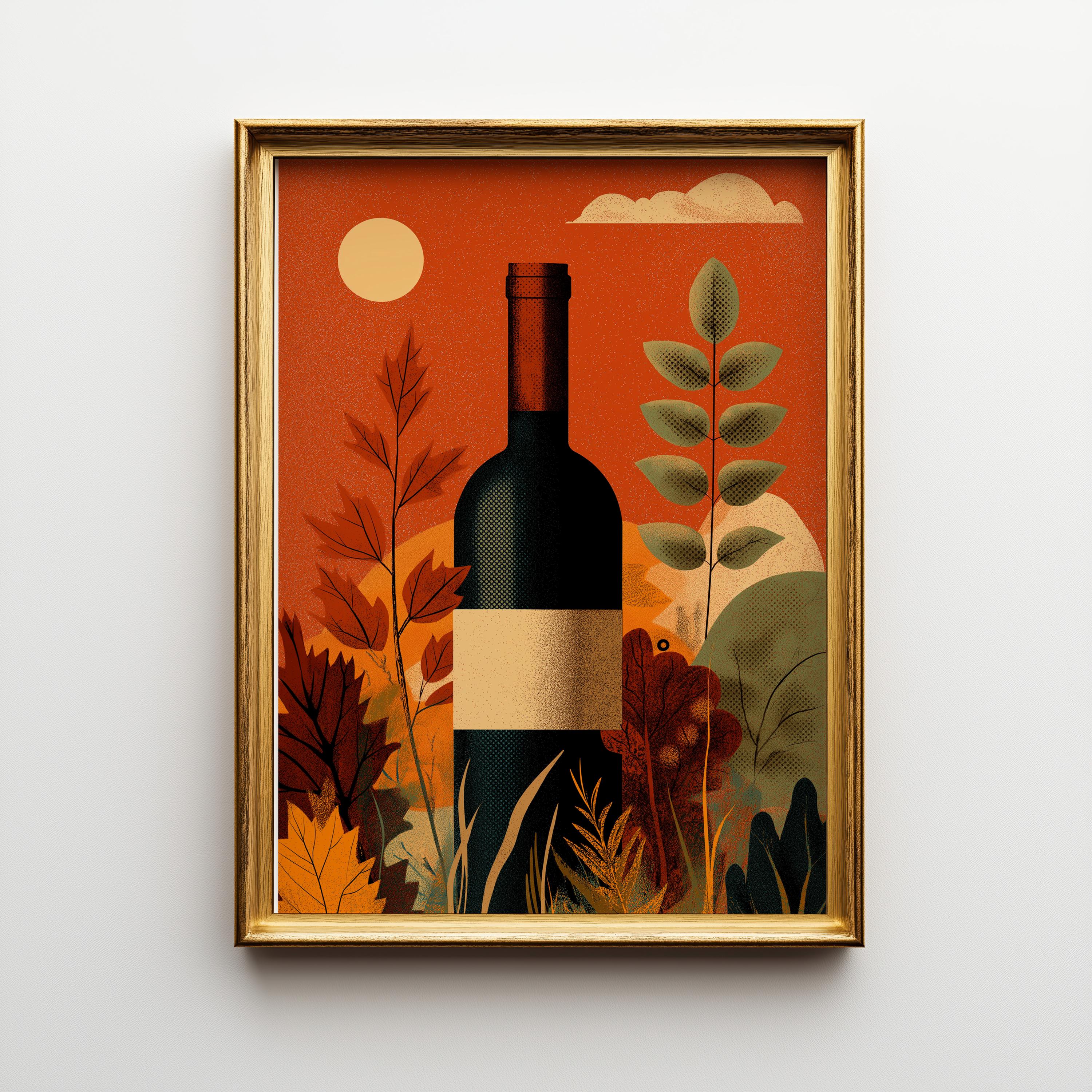Autumn Wine Bottle Print 9