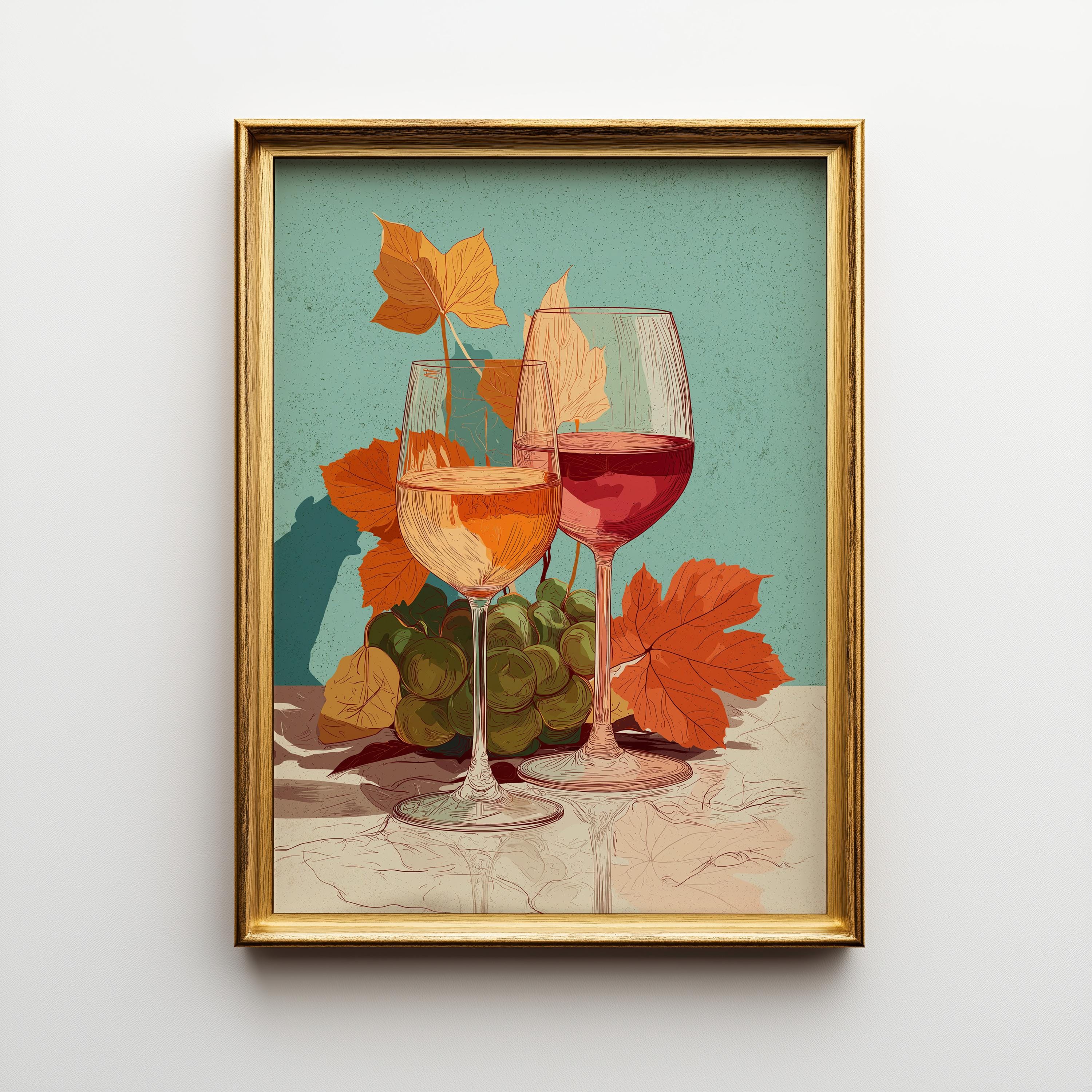Autumn Wine Bottle Print 16