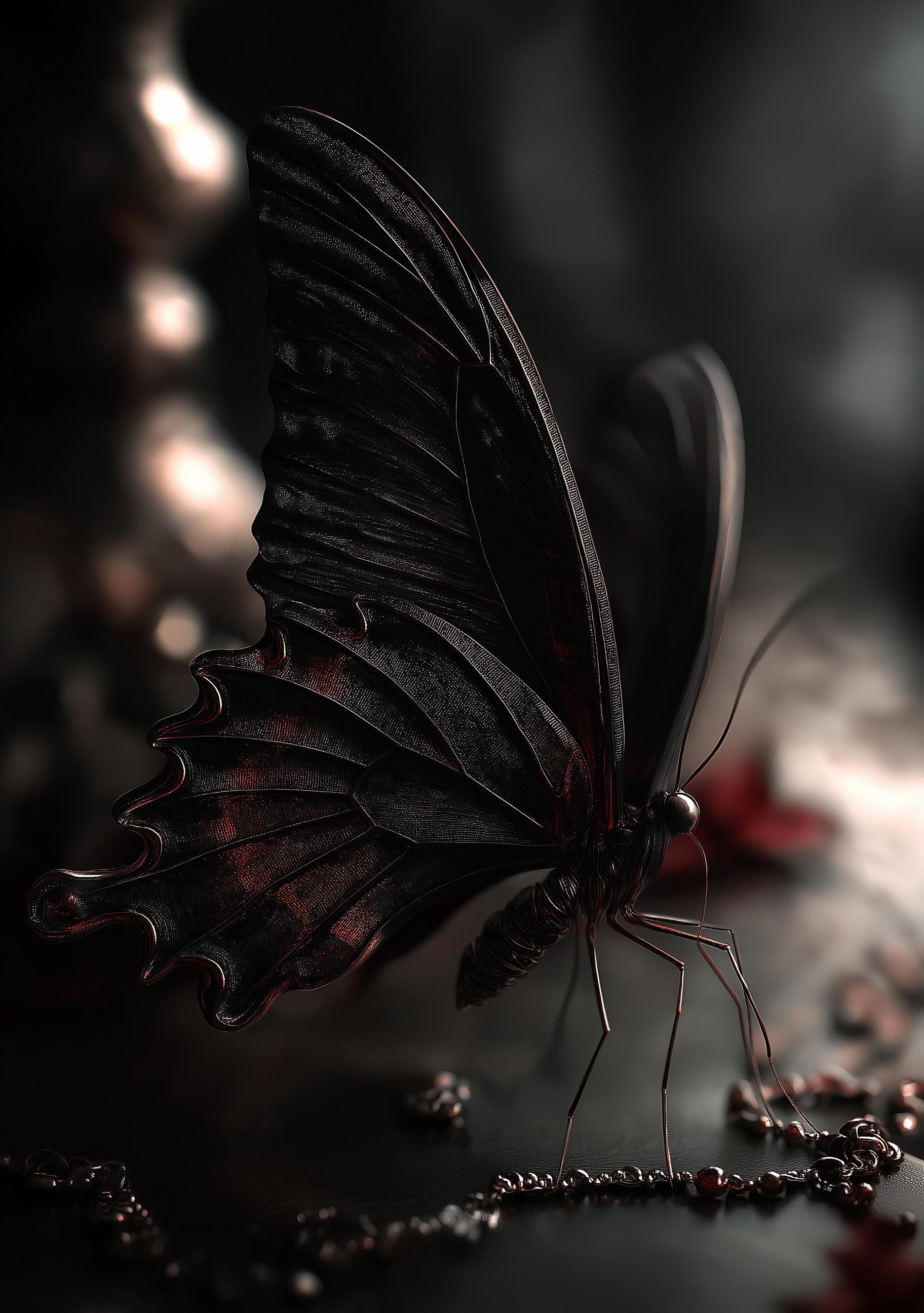 Dark Academia Gothic Butterfly Wall Art