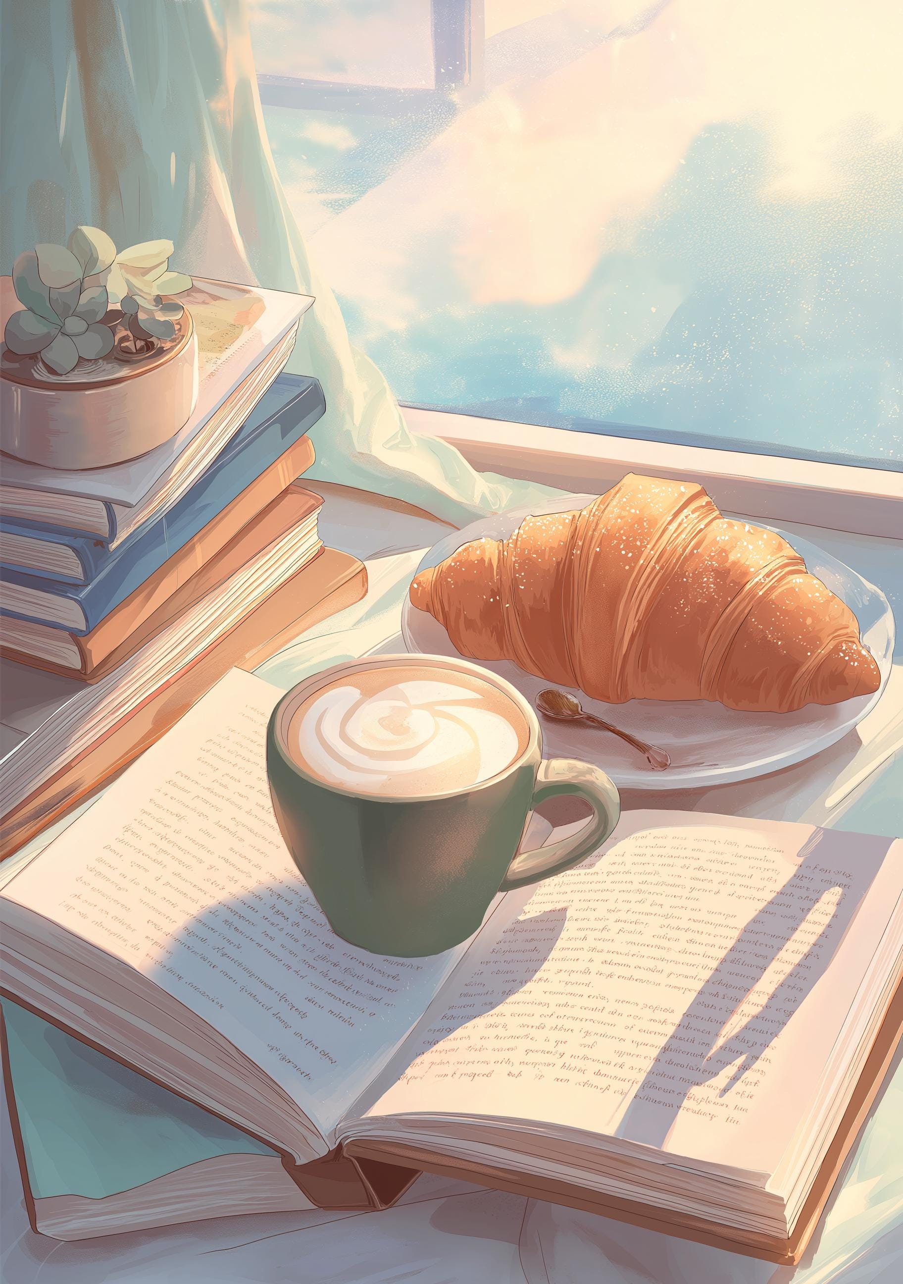 Cozy Coffee and Books Wall Art