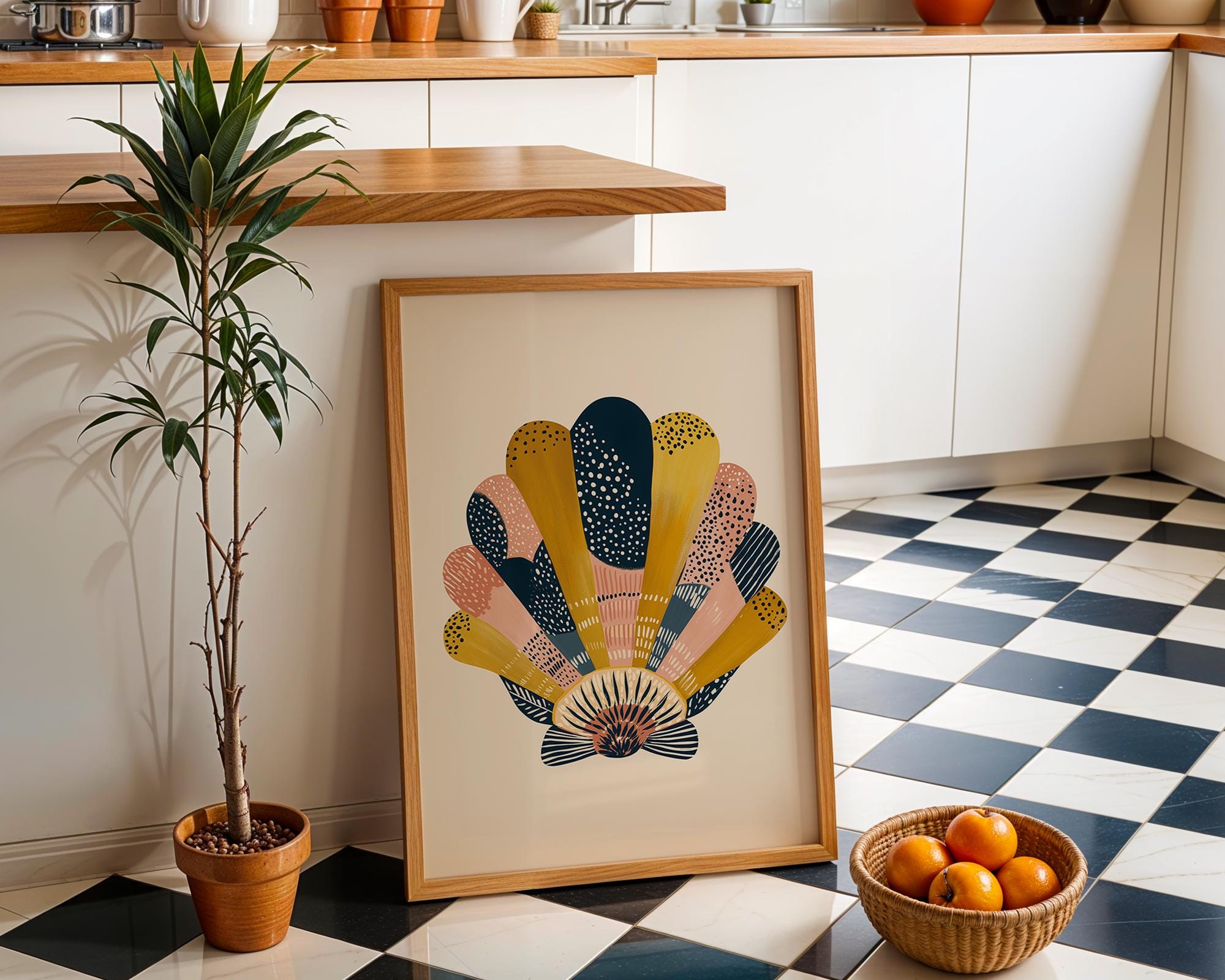 Scandinavian Abstract Seashell Print