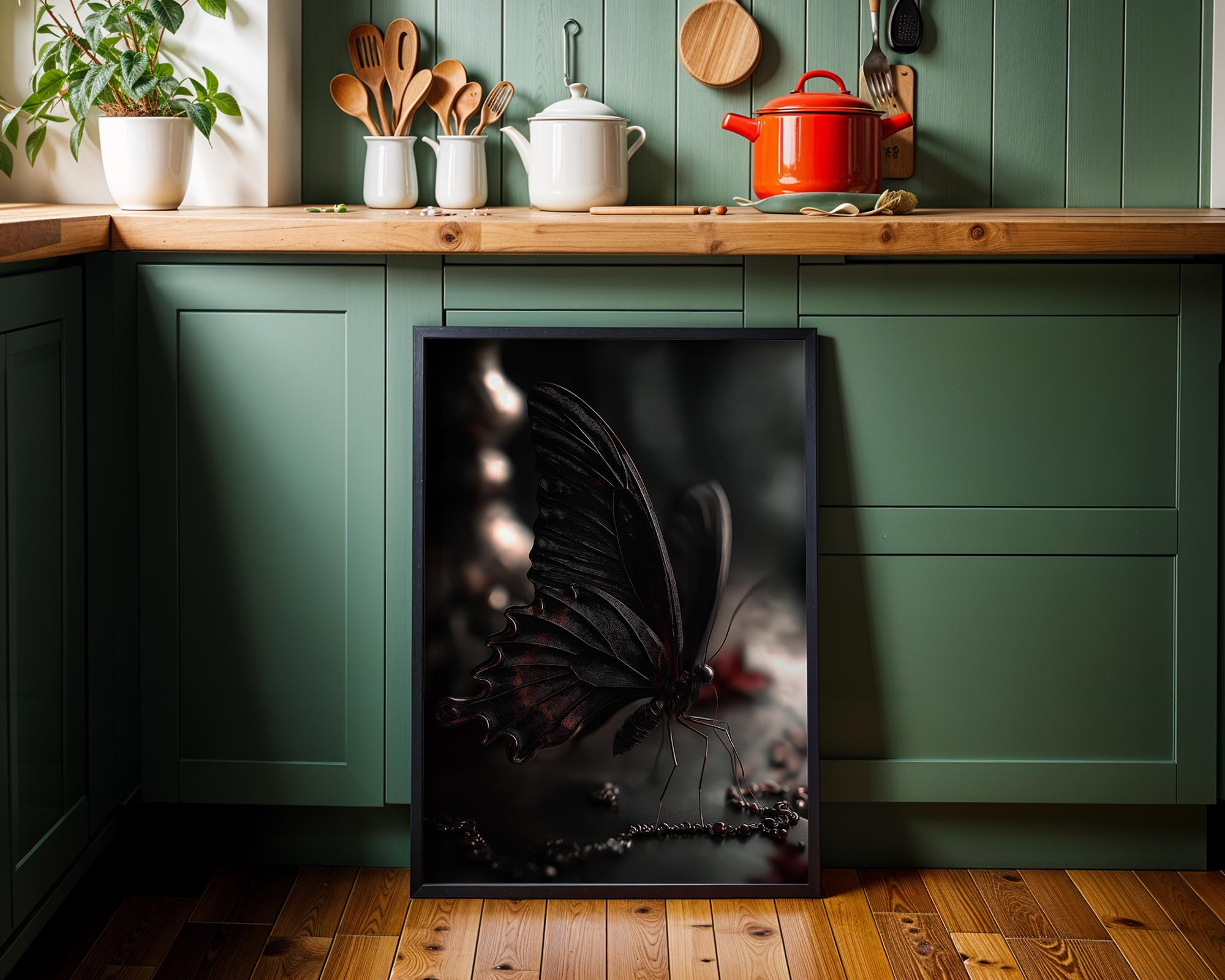 Dark Academia Gothic Butterfly Wall Art