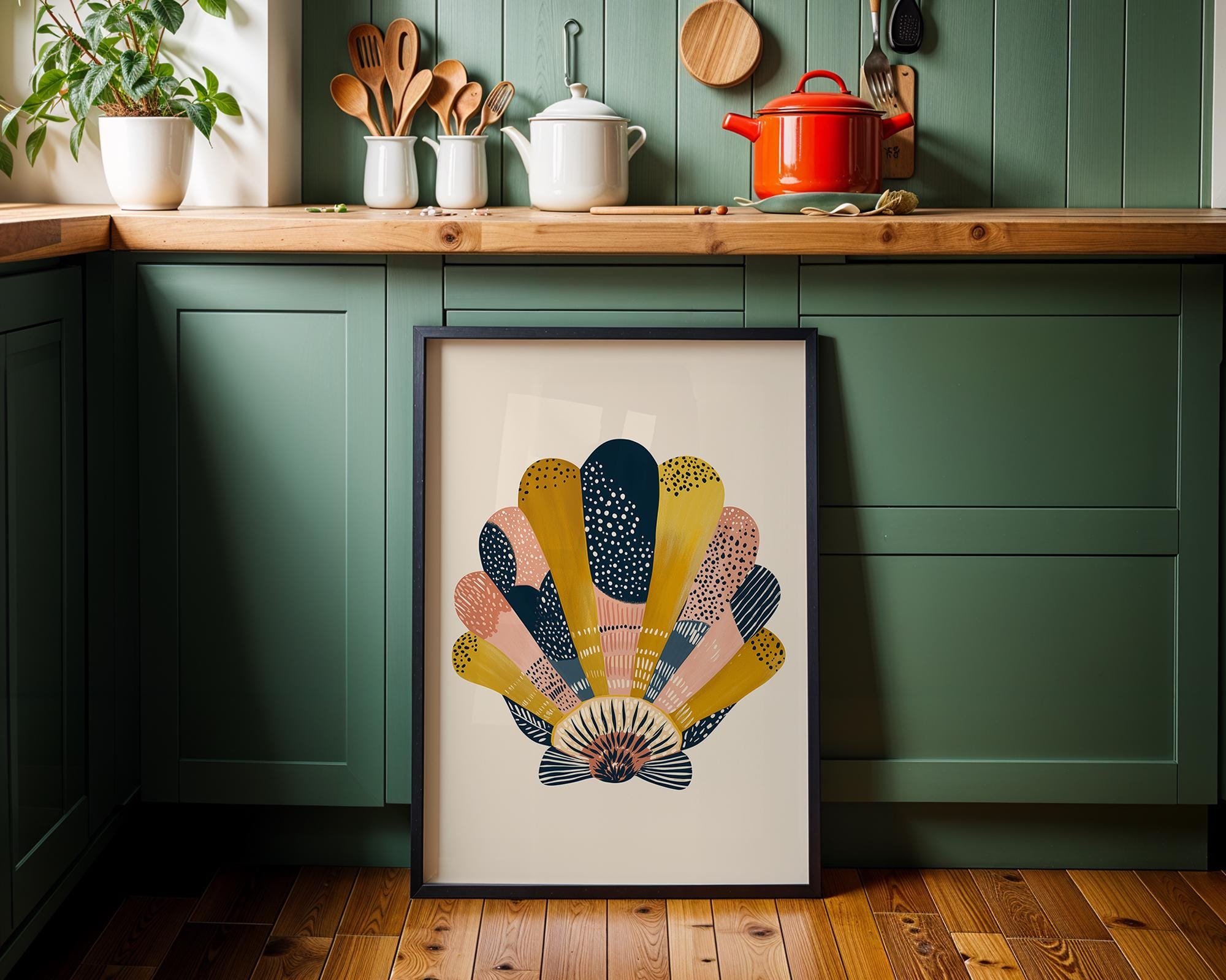 Scandinavian Abstract Seashell Print