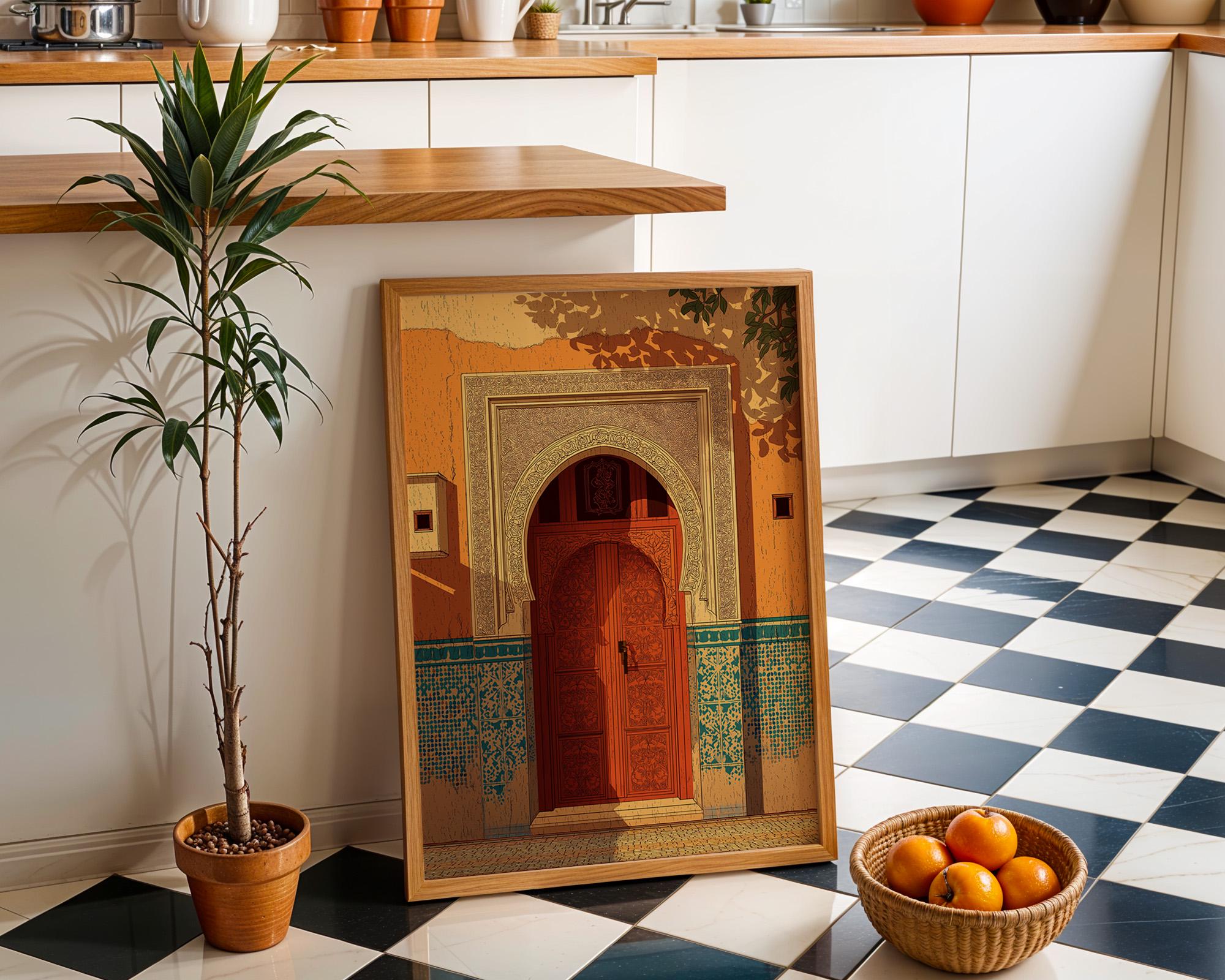 Moroccan Door Terracotta Arch Wall Art by The Wall Art Studio