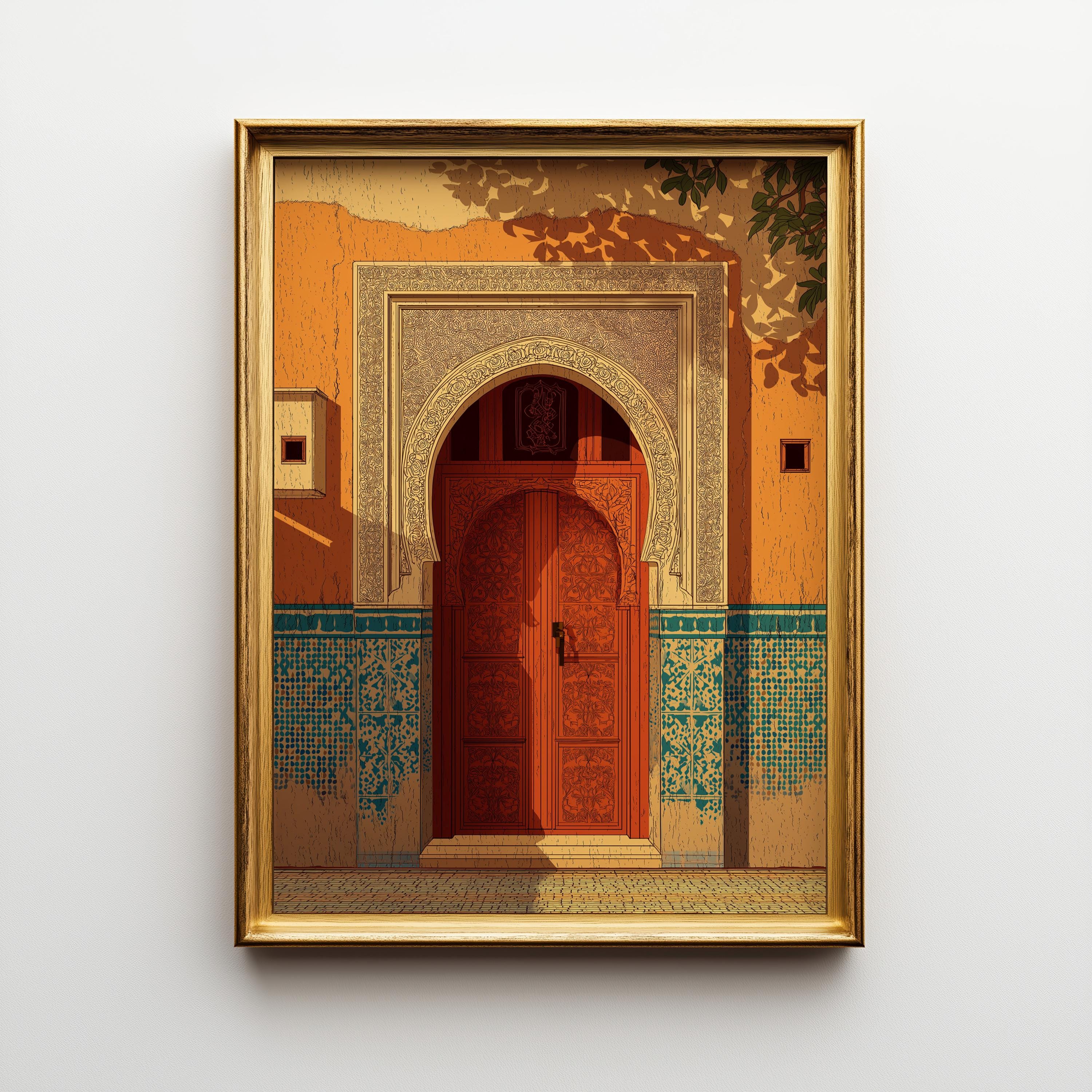 Moroccan Door Terracotta Arch Wall Art by The Wall Art Studio