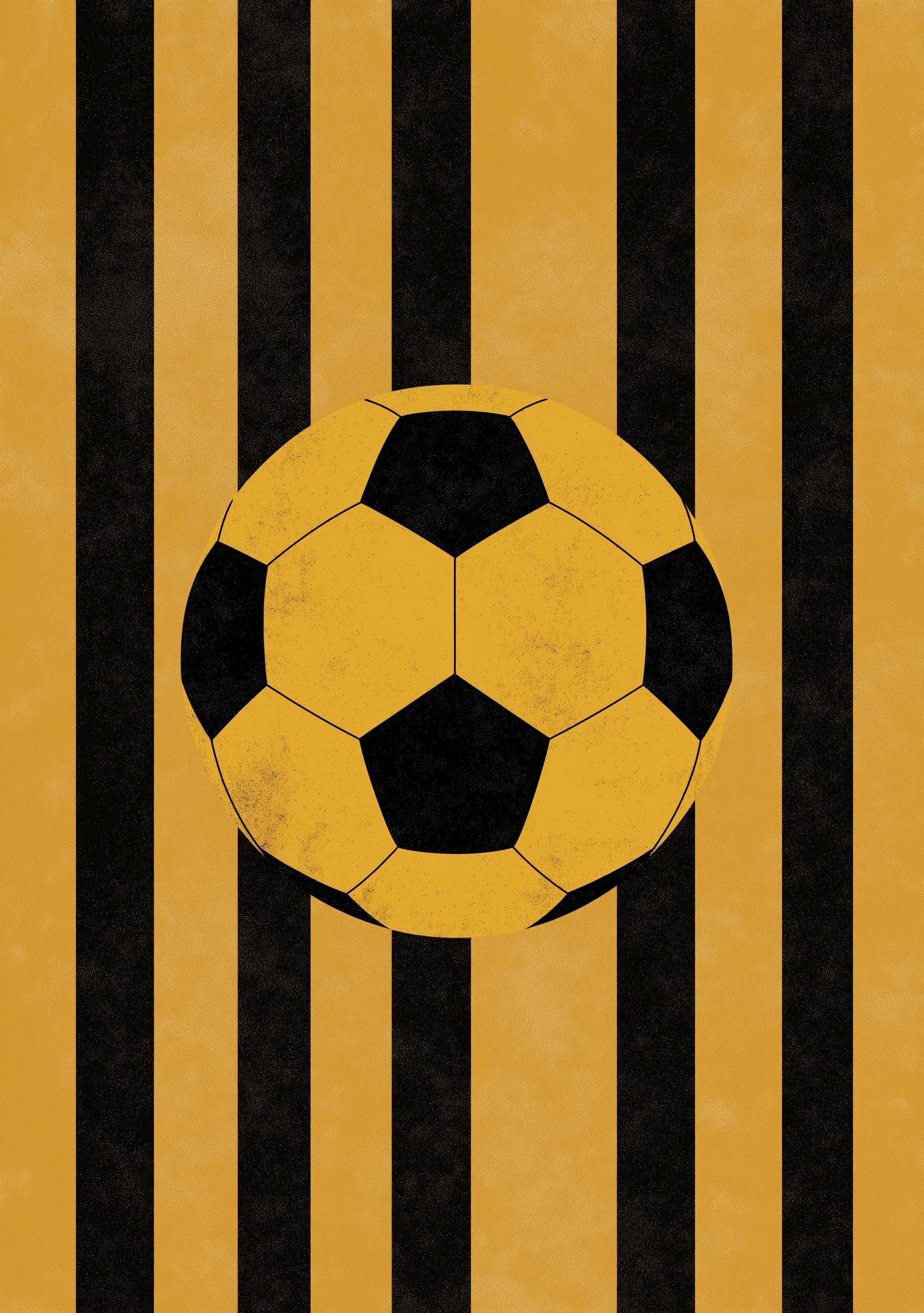 Yellow & Black Stripe Football/Soccer Poster
