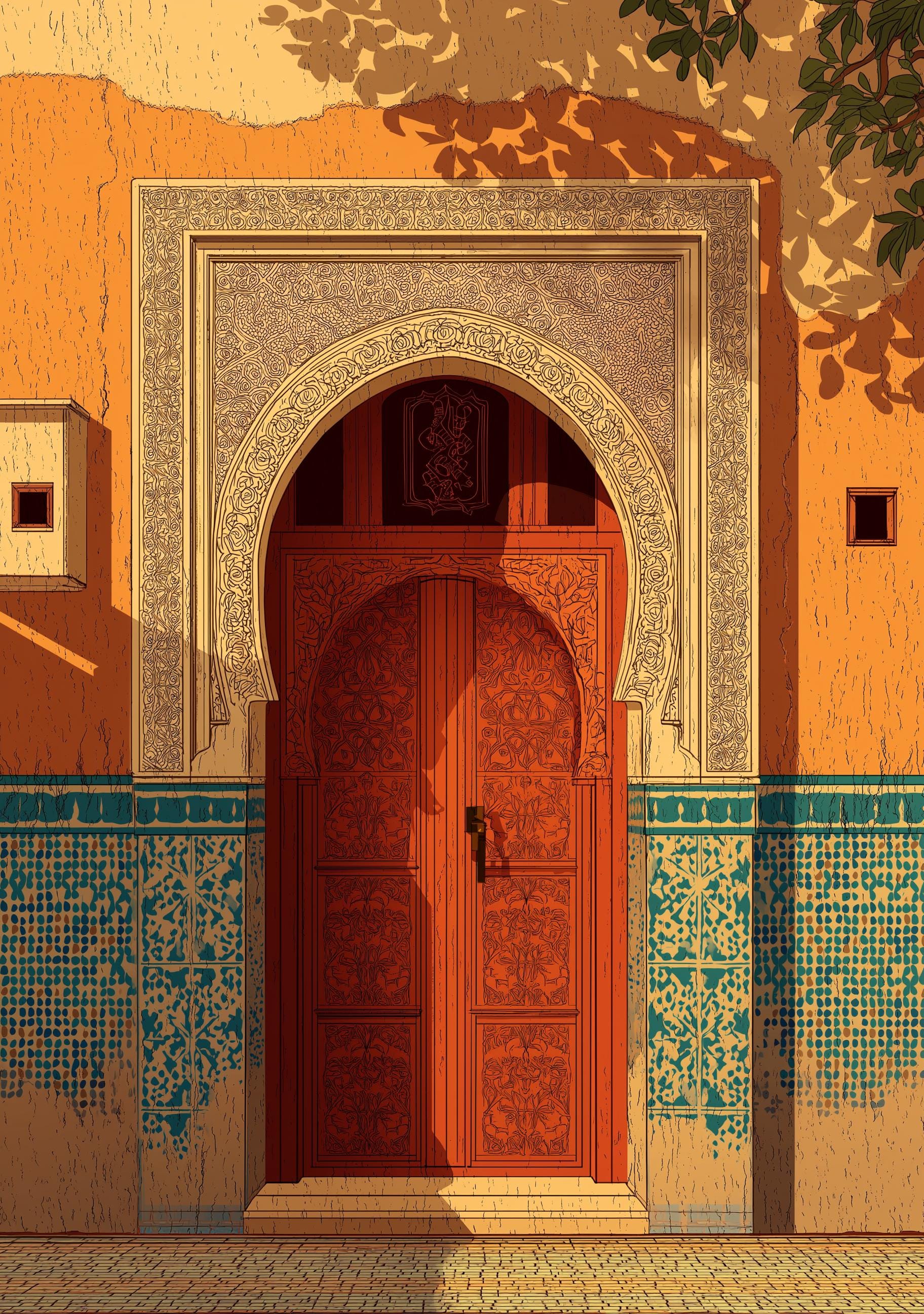 Moroccan Door Terracotta Arch Wall Art by The Wall Art Studio