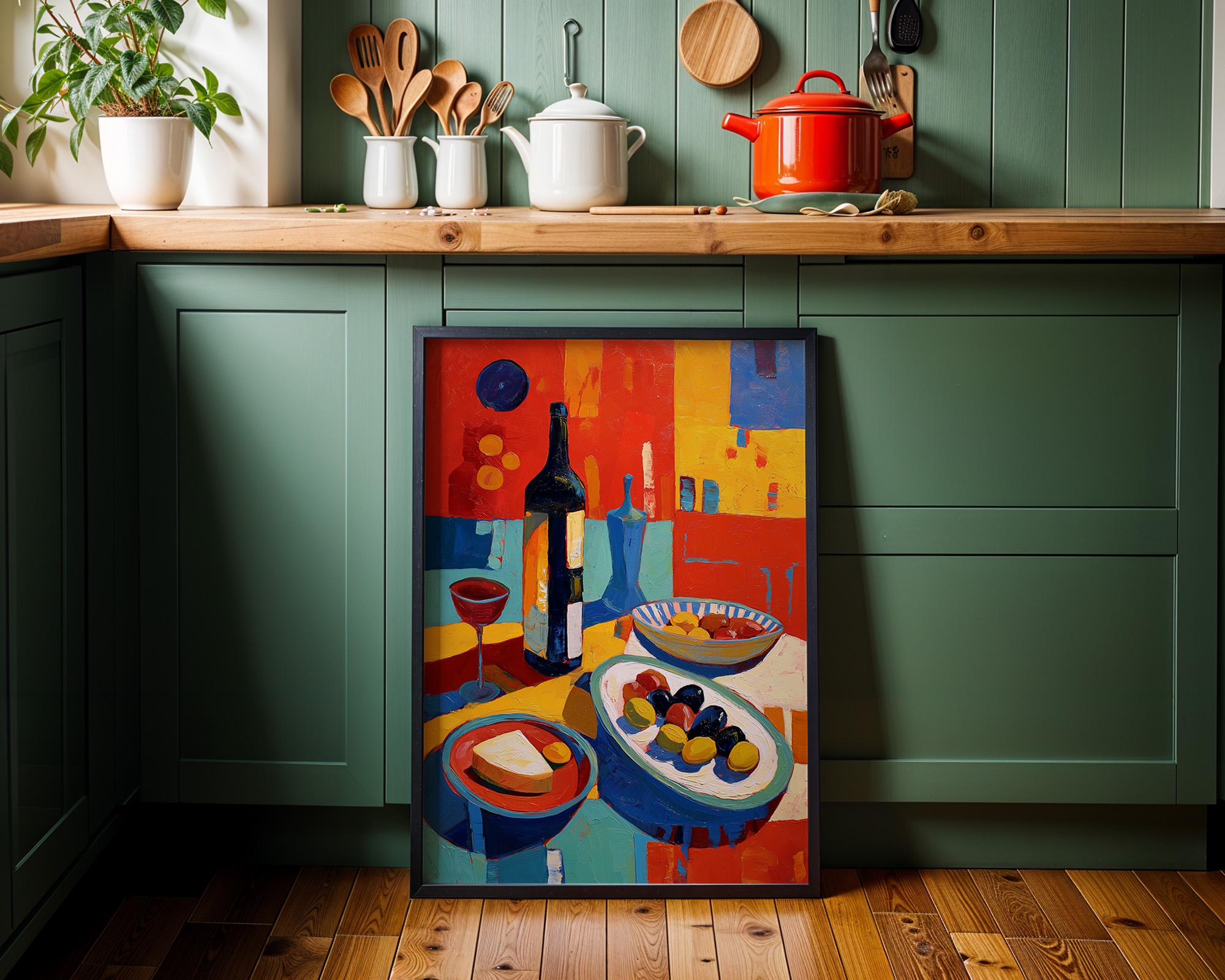 Mediterranean Wine & Olive Wall Art Print