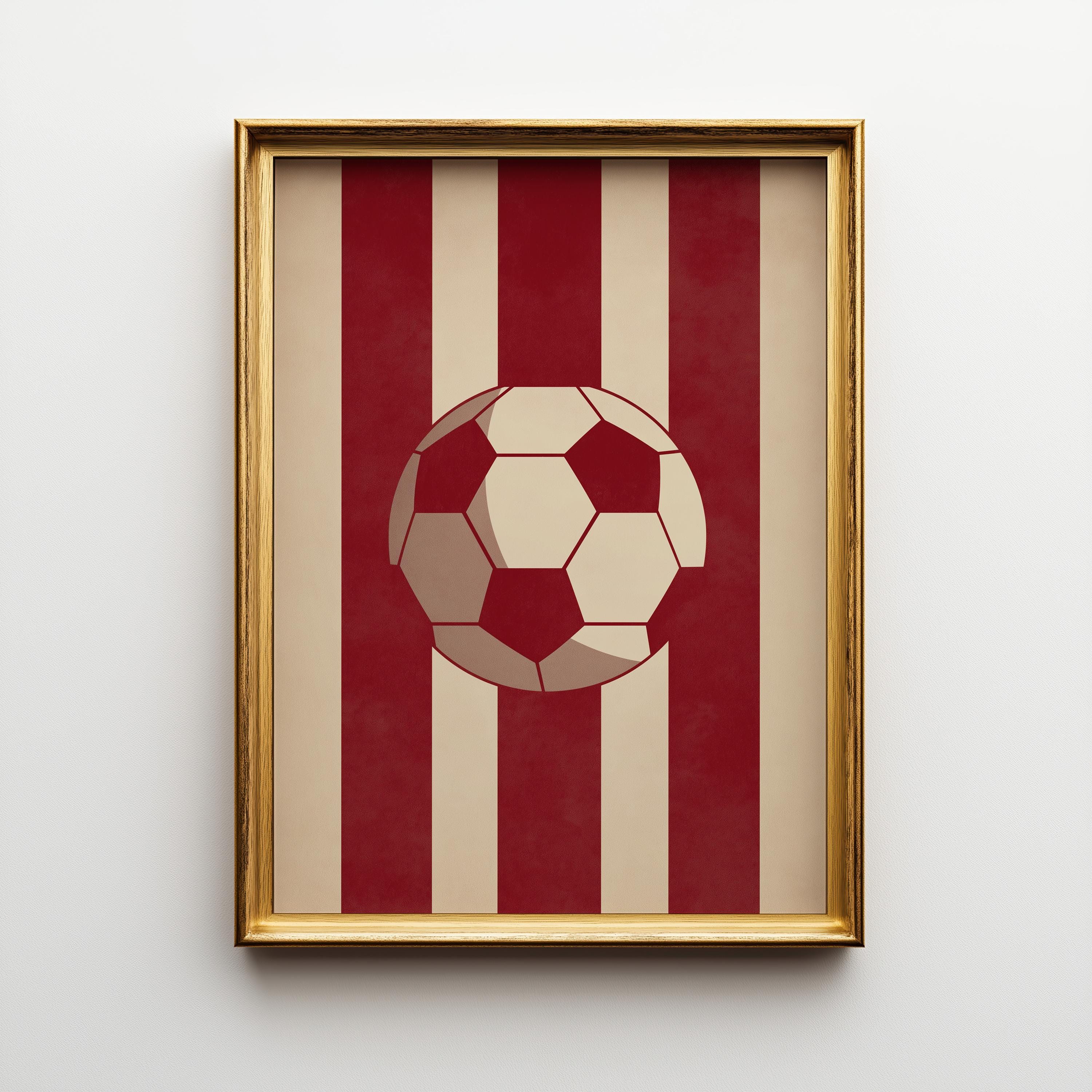 Minimalist Red Stripe Football/ Soccer Poster