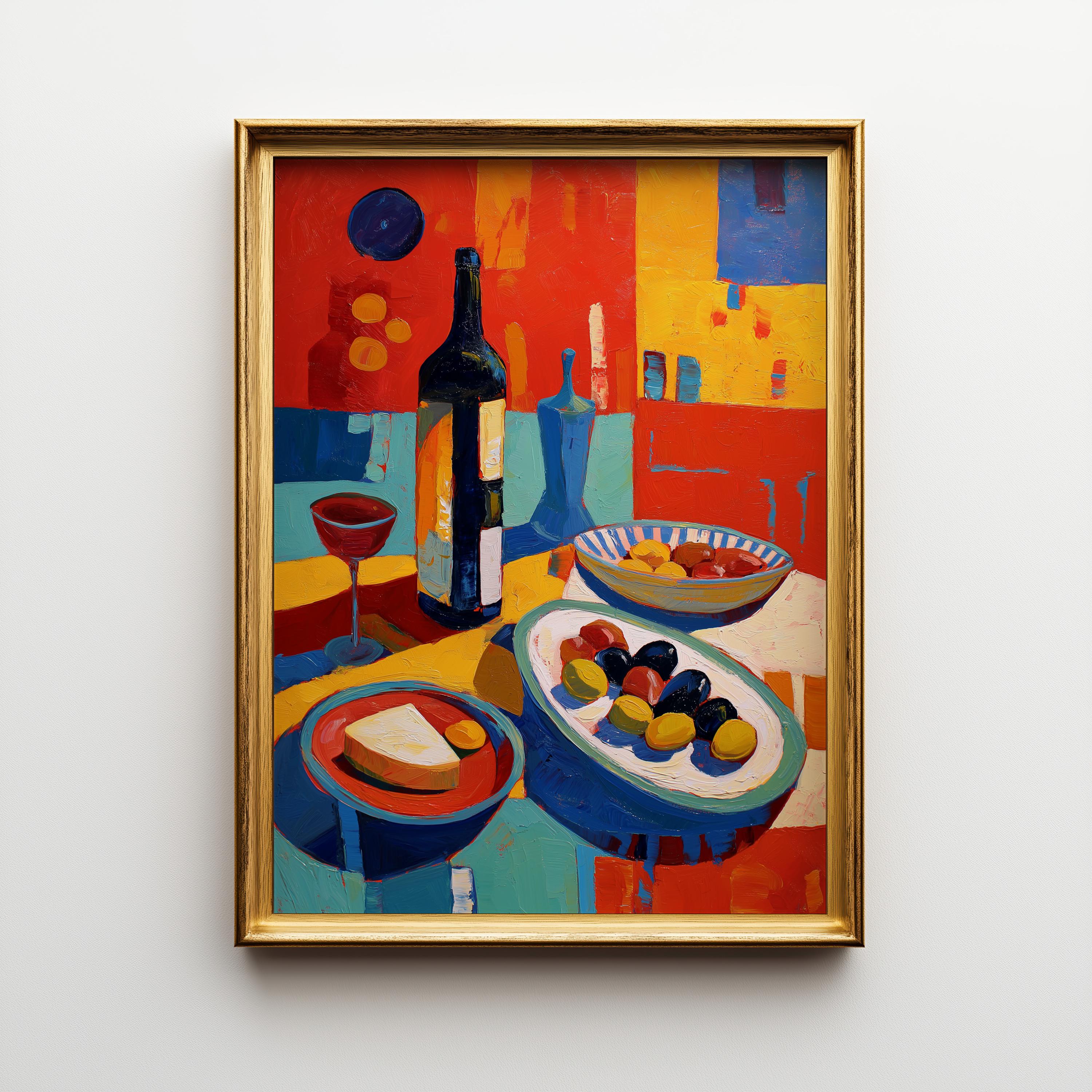 Mediterranean Wine & Olive Wall Art Print