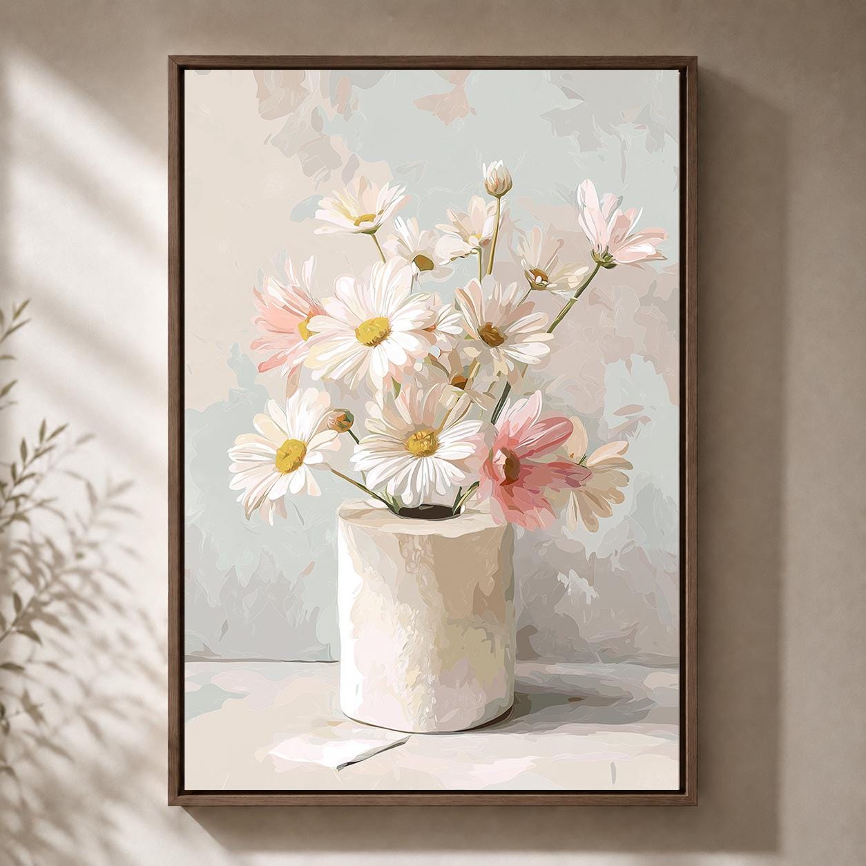 Floral Toilet Paper Framed Canvas Art