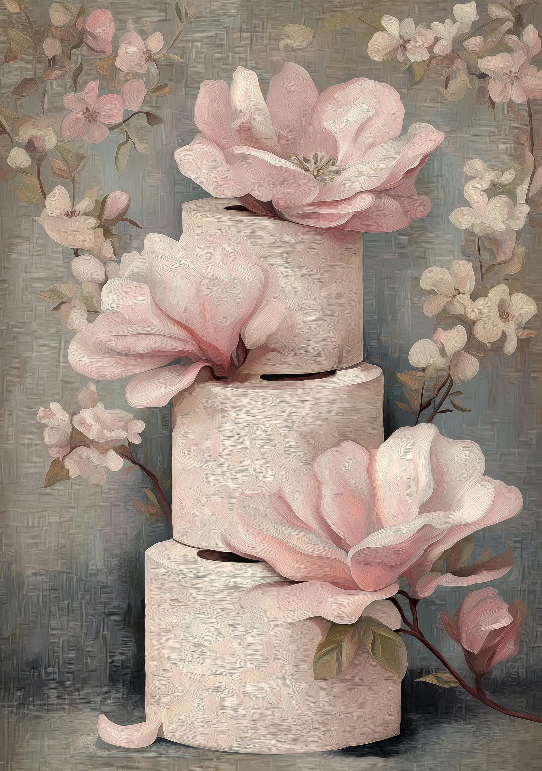 Floral Magnolia Shabby Chic Toilet Paper Print