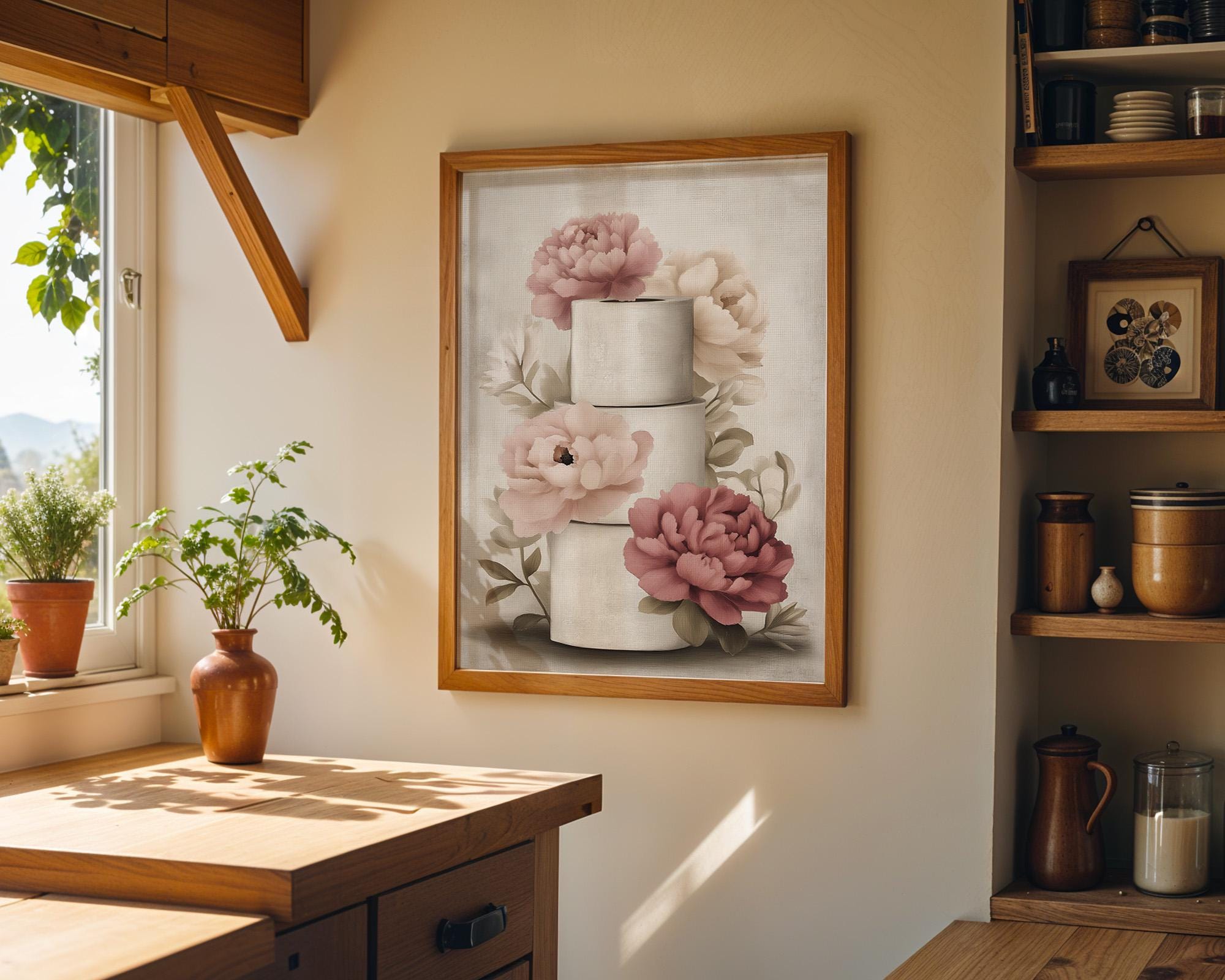 Shabby Chic Magnolia Floral Toilet Paper Print