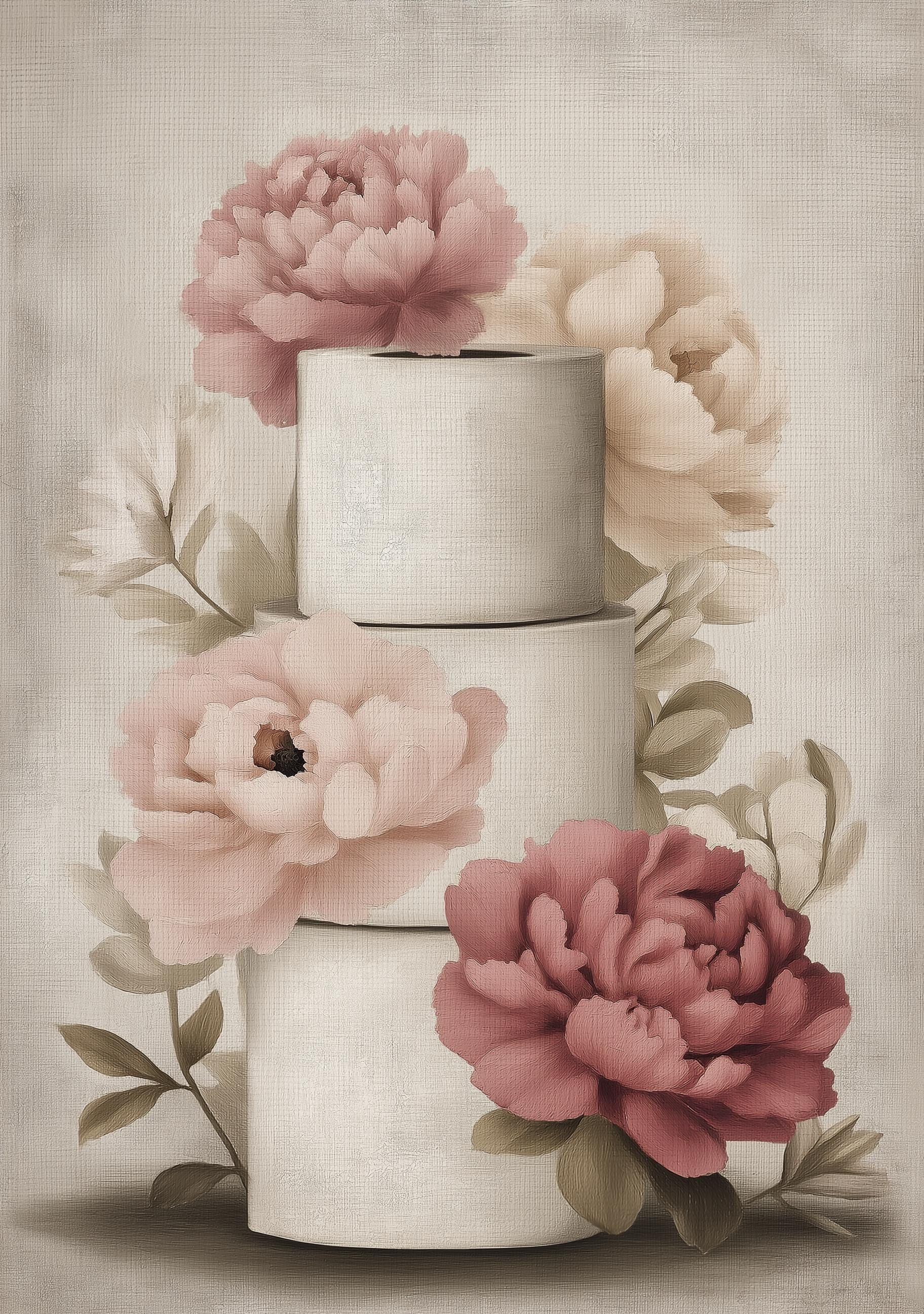 Shabby Chic Magnolia Floral Toilet Paper Print