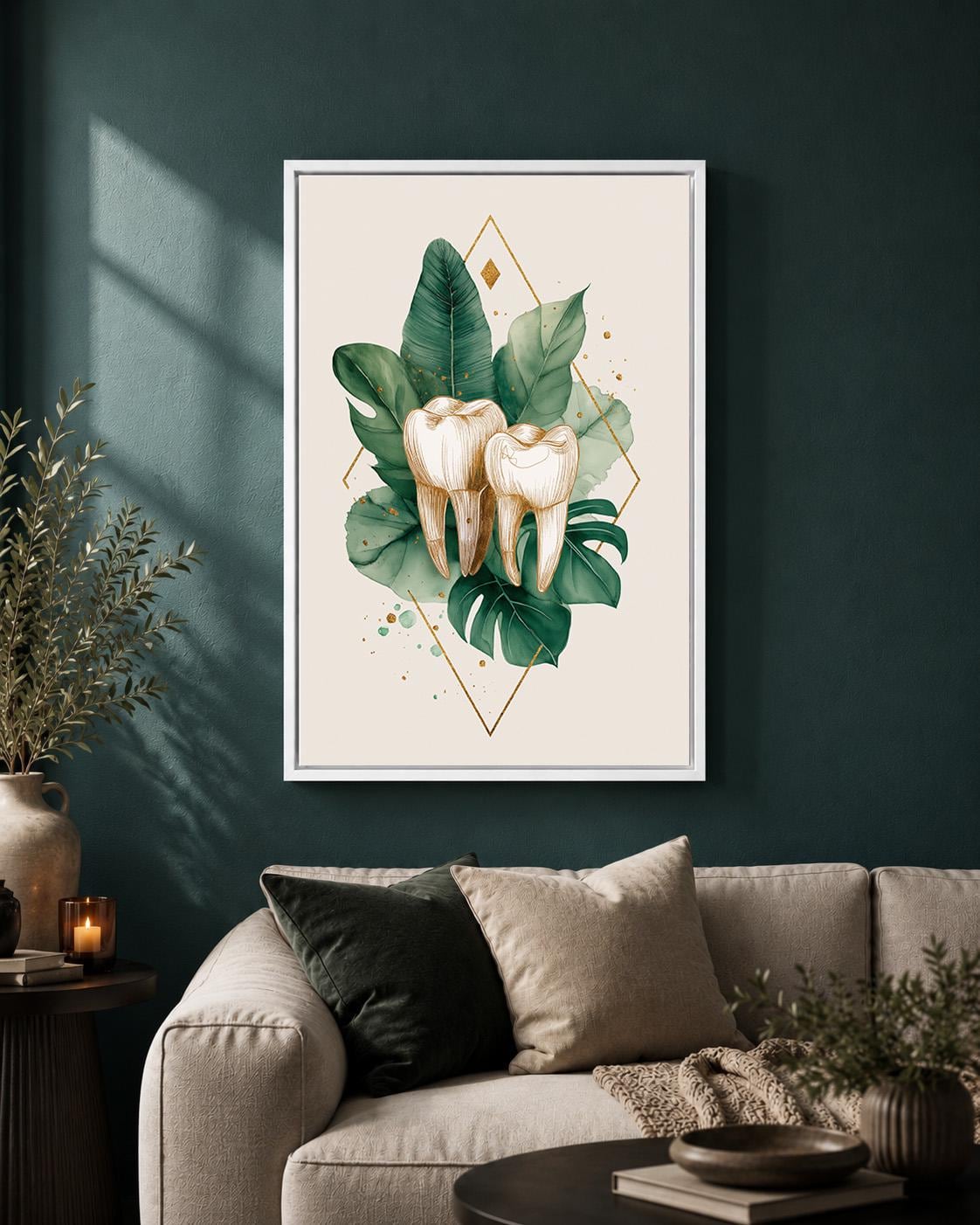 Gold Tooth Dental Clinic Botanical Print