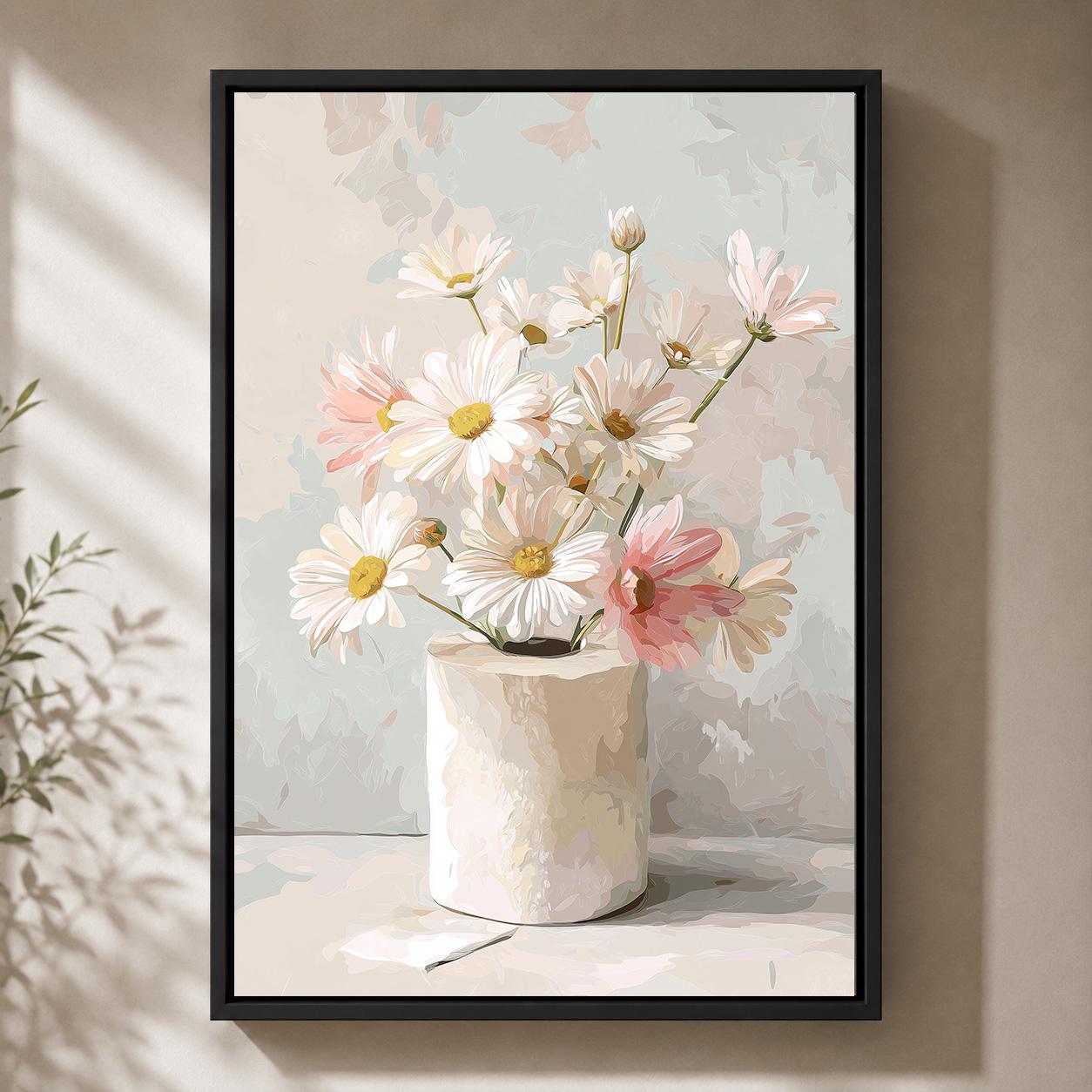 Floral Toilet Paper Framed Canvas Art