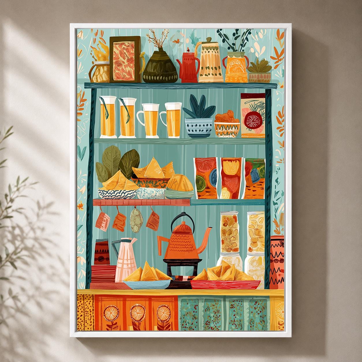 Mediterranean Pantry Framed Canvas