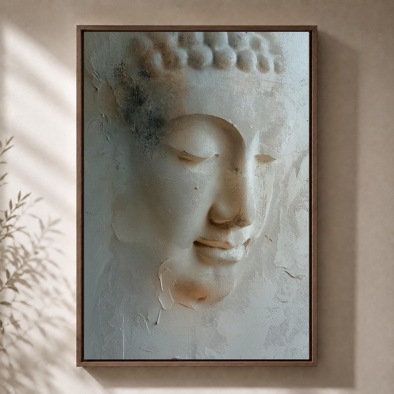 Neutral Buddha Framed Canvas
