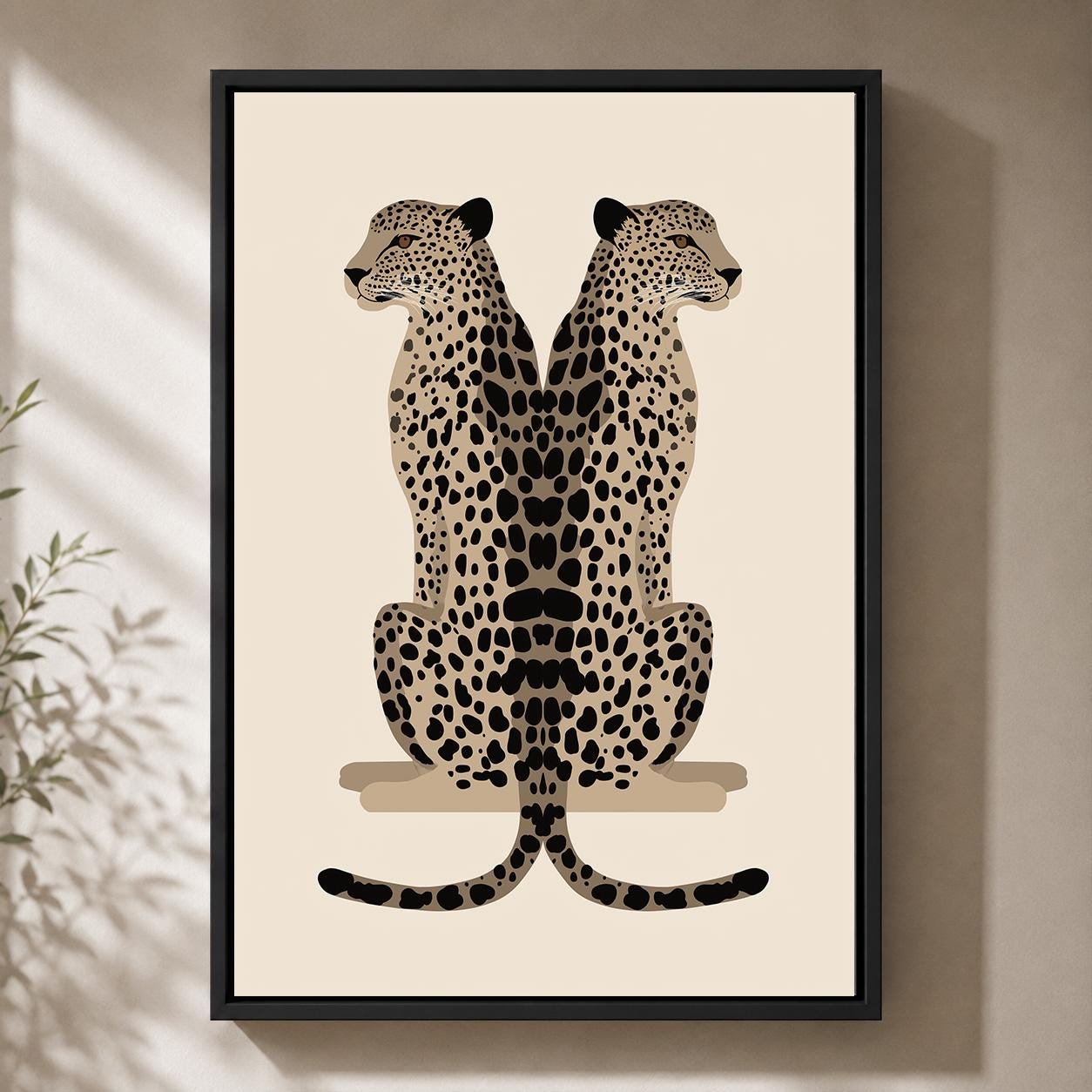 Minimalist Leopard Framed Canvas