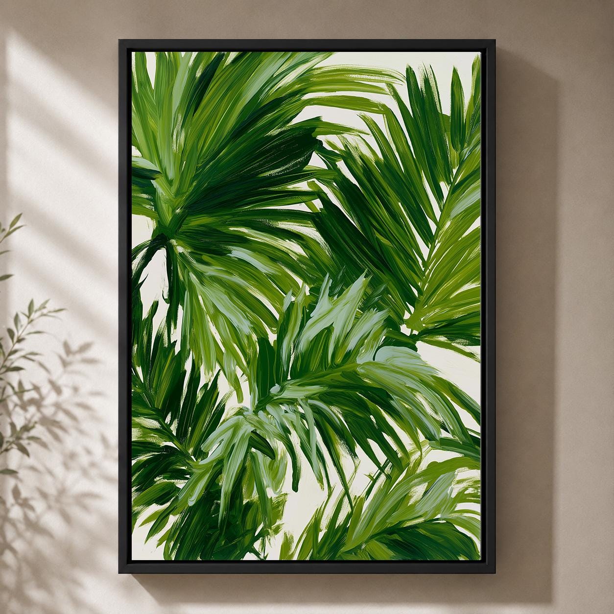 Tropical Palm Leaf Framed Canvas