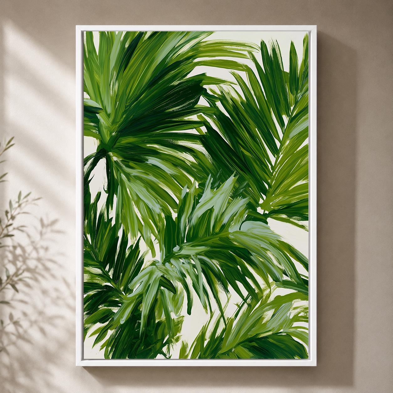 Tropical Palm Leaf Framed Canvas