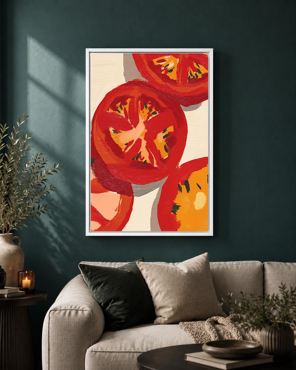 Tomato Slice Framed Canvas
