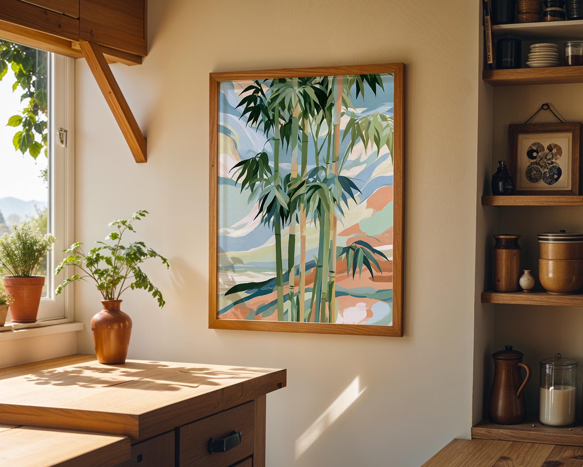 Modern Abstract Bamboo Wall Art