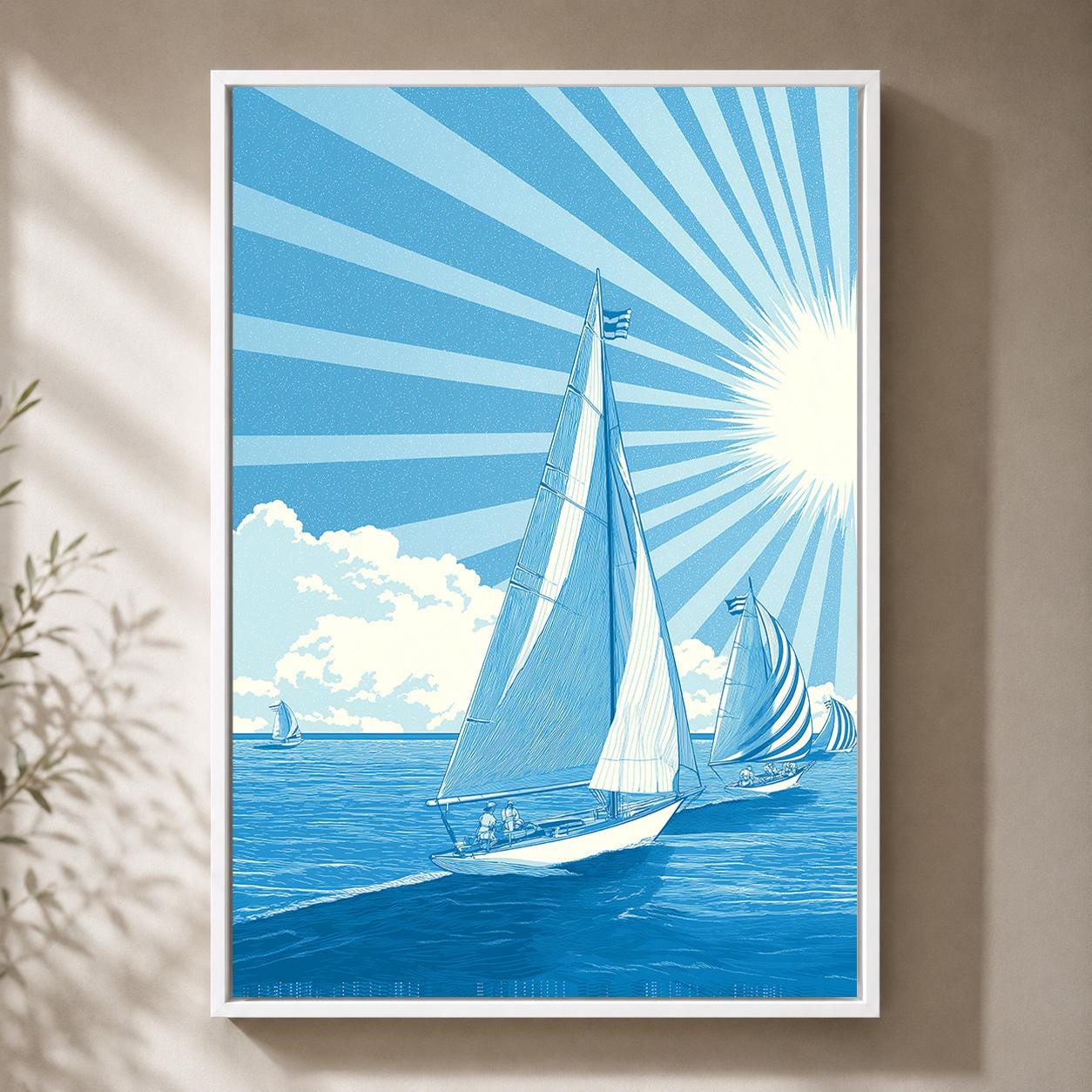 Vintage Sailing Framed Canvas Wall Art