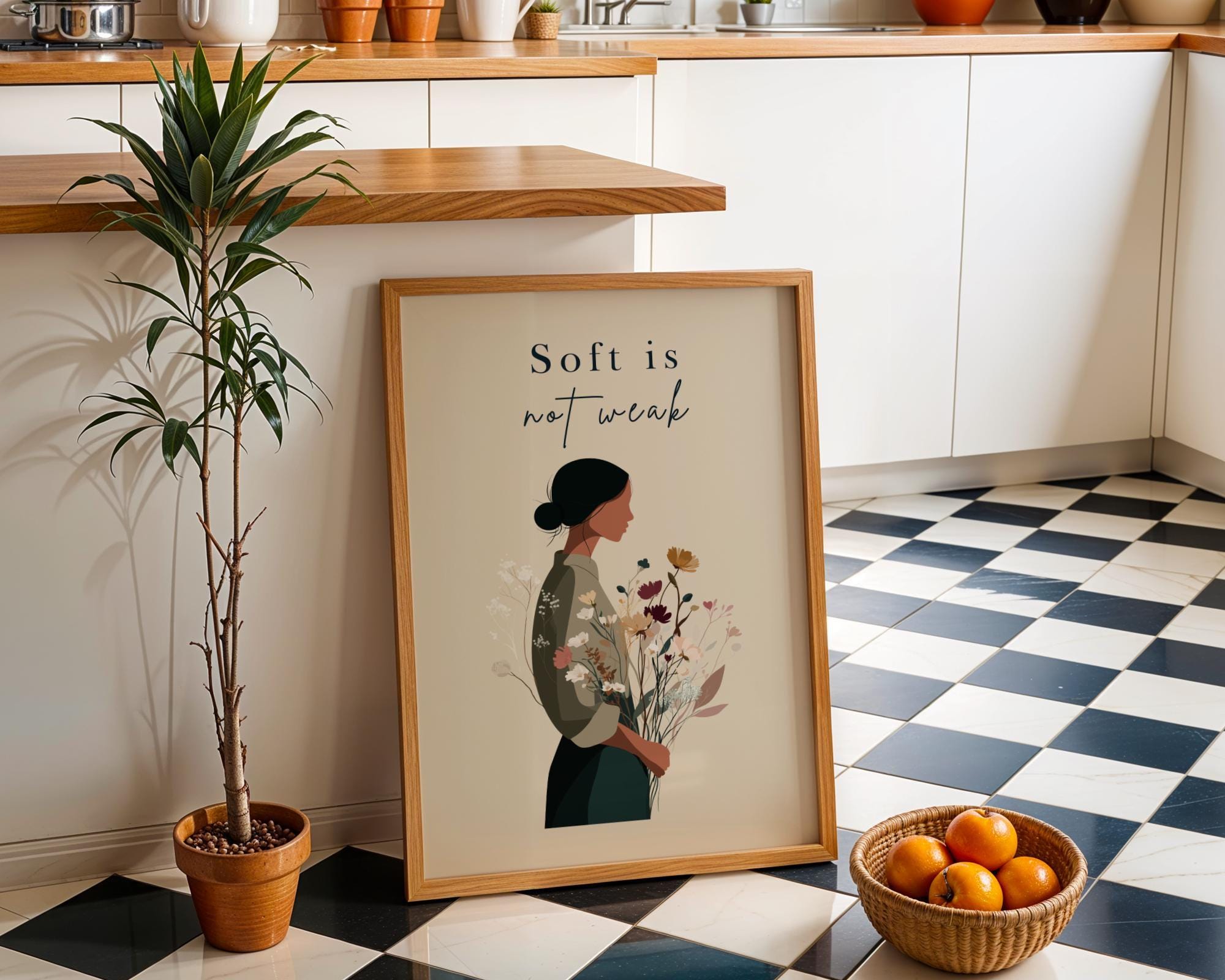 Soft Is Not Weak Feminist Empowerment Activist Wall Art by The Wall Art Studio