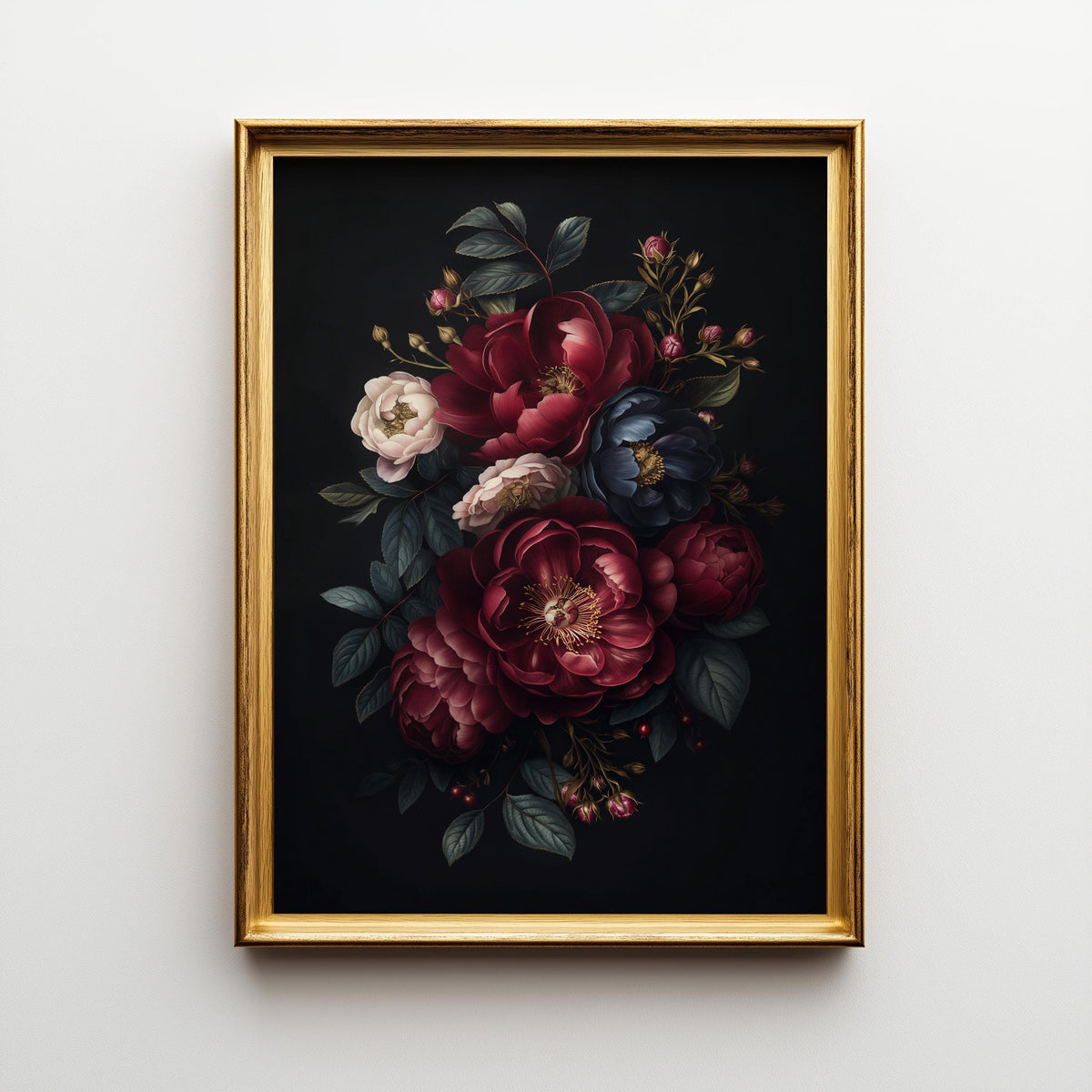 Gothic Red Rose Dark Romantic Floral Wall Art