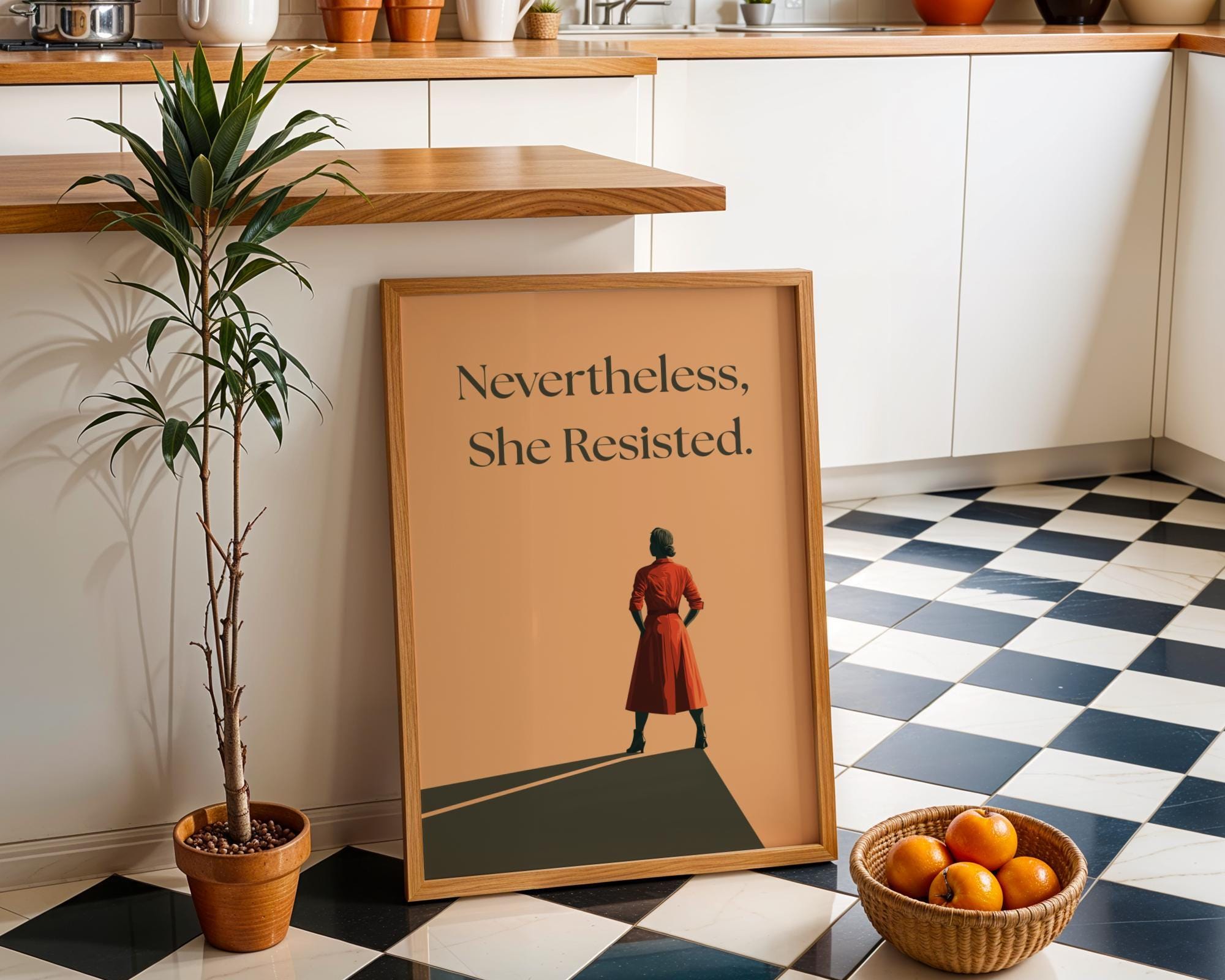 Nevertheless She Resisted Feminist Quote Wall Art by The Wall Art Studio