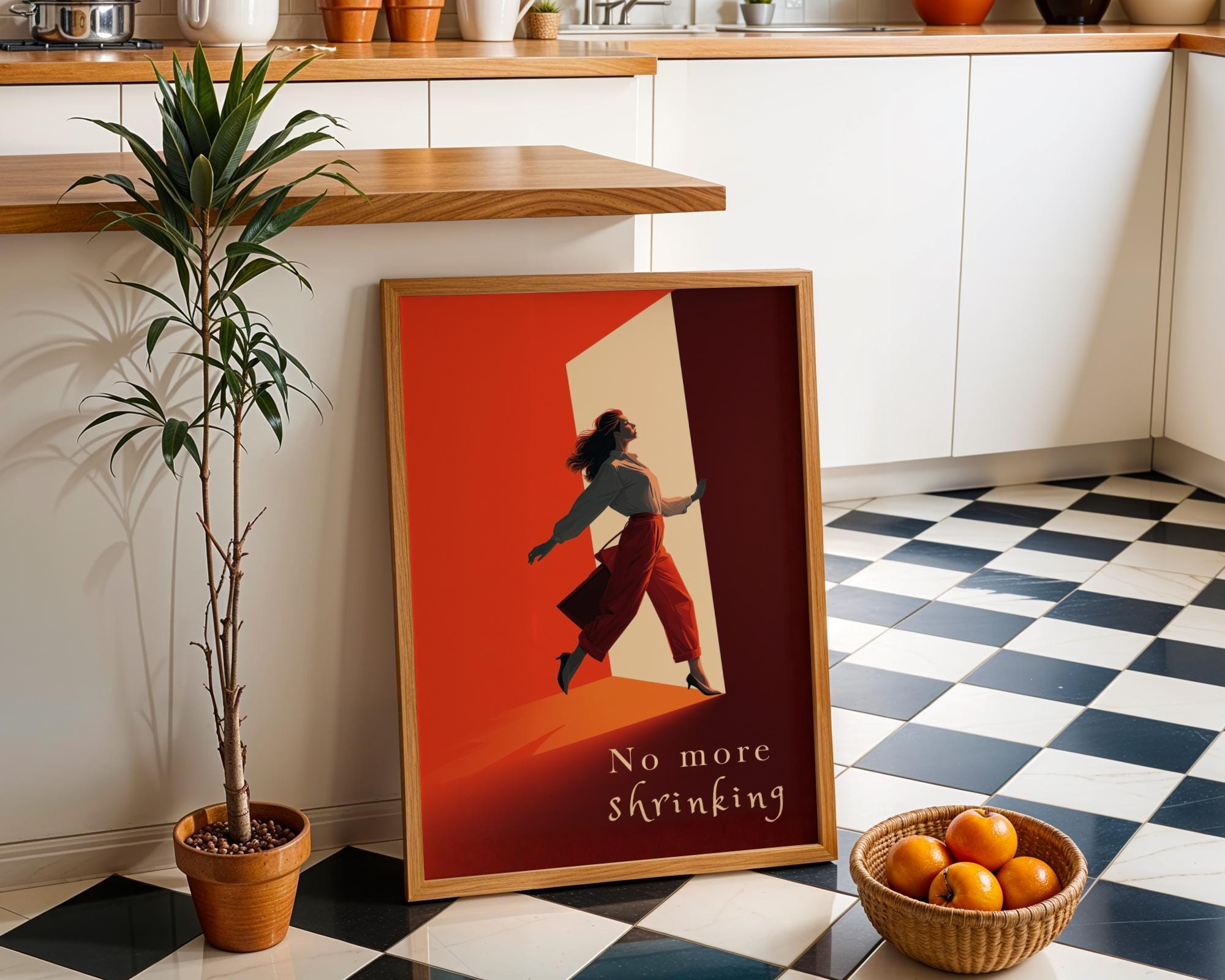 Feminist "No More Shrinking" Women’s Rights Quote Wall Art by The Wall Art Studio