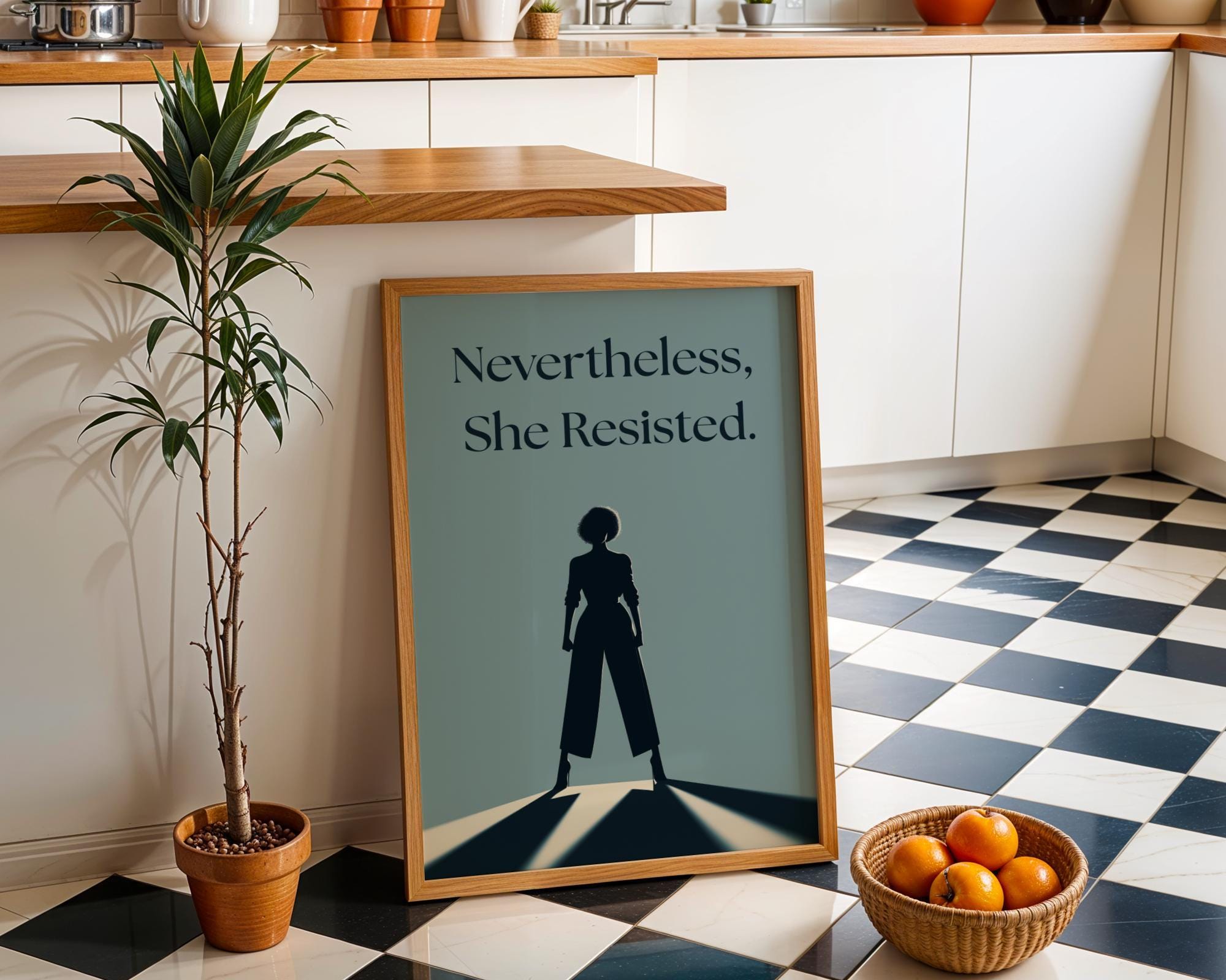 Nevertheless She Resisted Feminist Quote Wall Art by The Wall Art Studio
