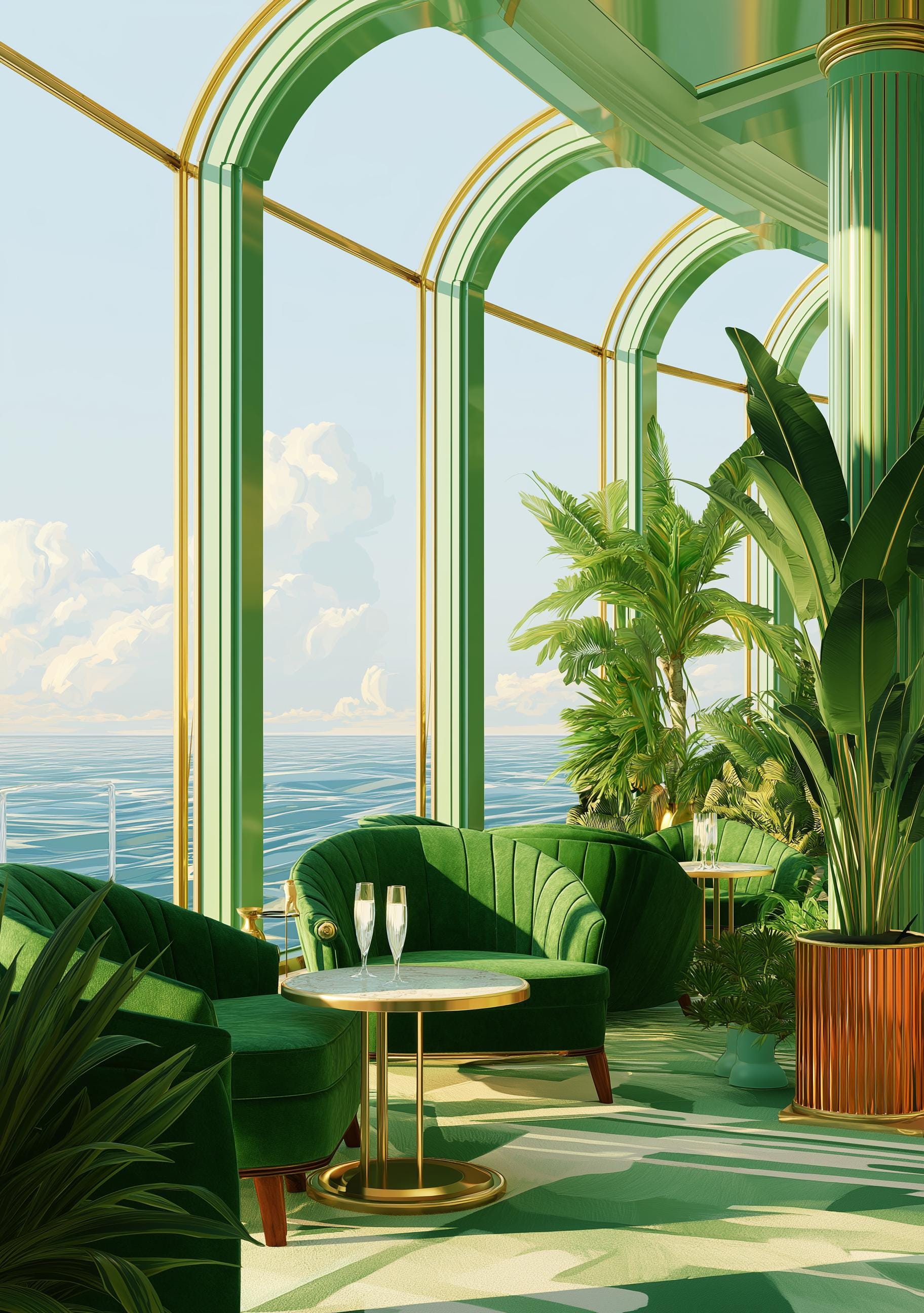 Luxury Art Deco Conservatory Wall Art by The Wall Art Studio