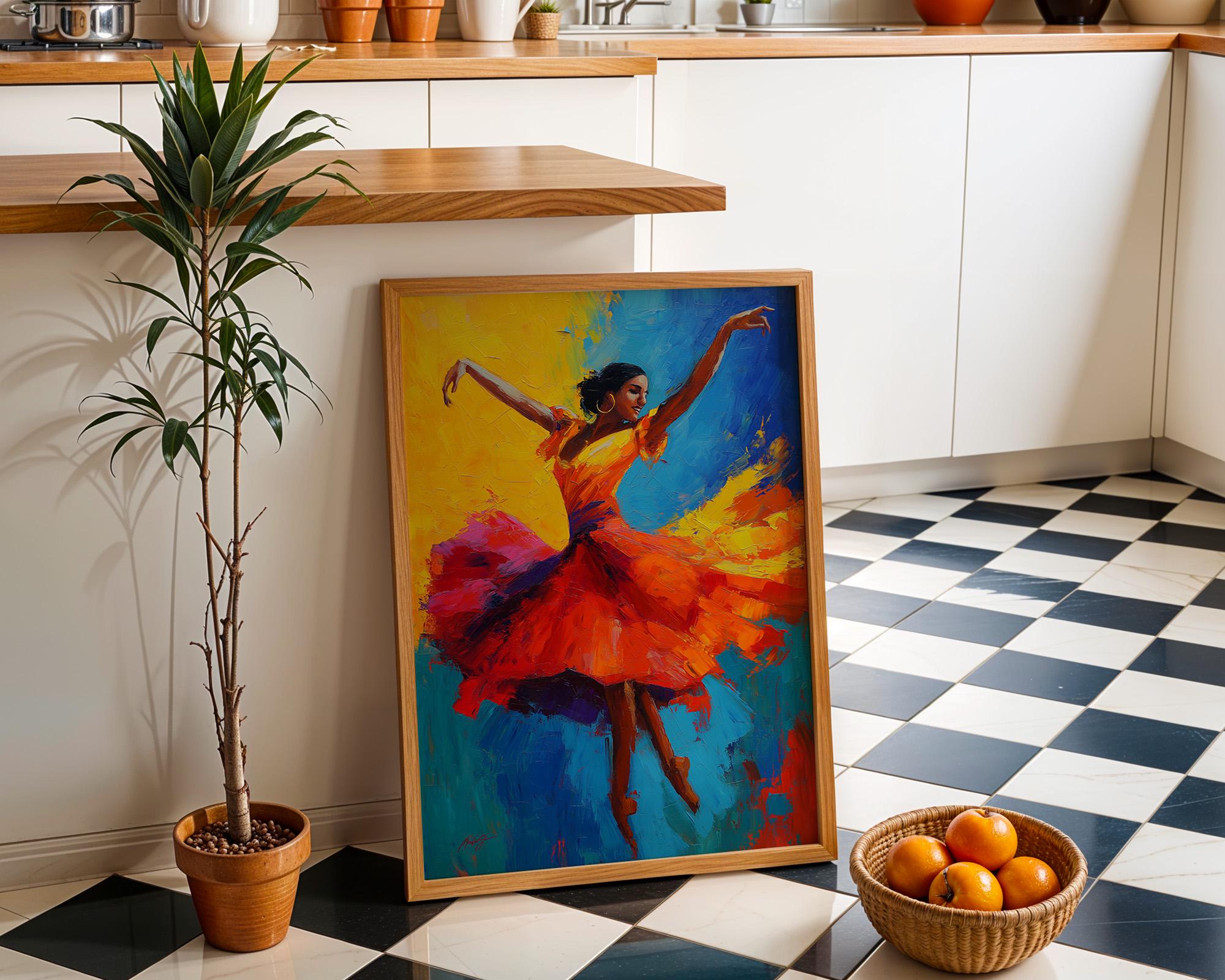 Puerto Rican Dancer Flamenco Latin Boho Wall Art by The Wall Art Studio