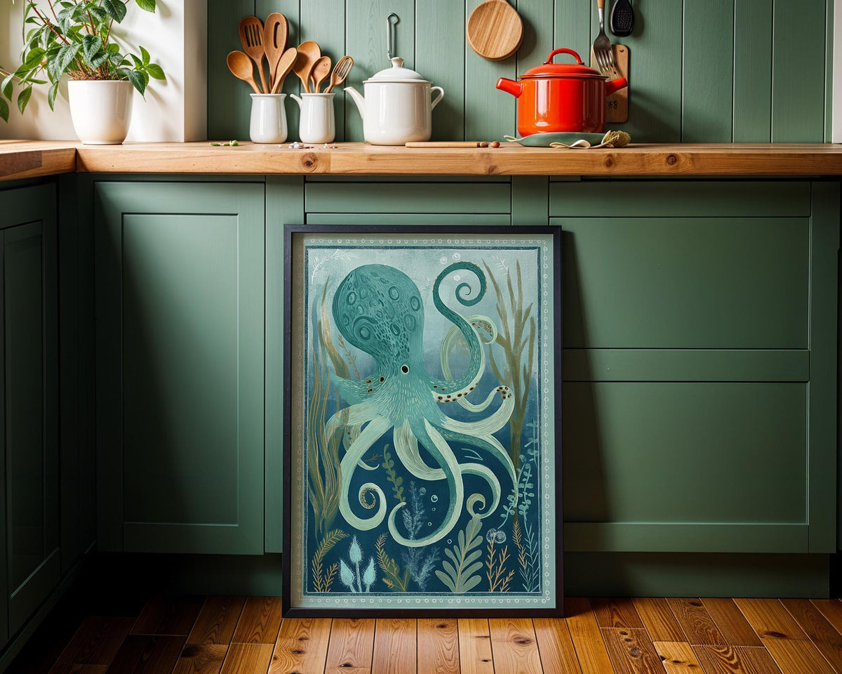 Octopus Coastal Ocean Nautical Sea Life Wall Art