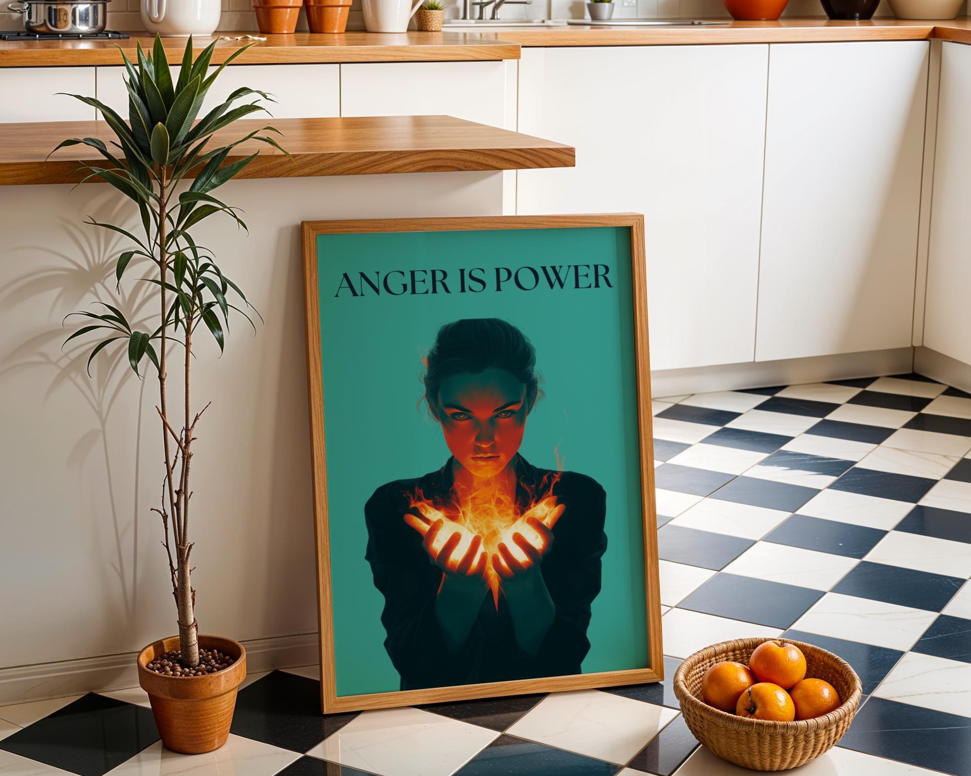 Anger Is Power Feminist Empowerment Activist Wall Art by The Wall Art Studio