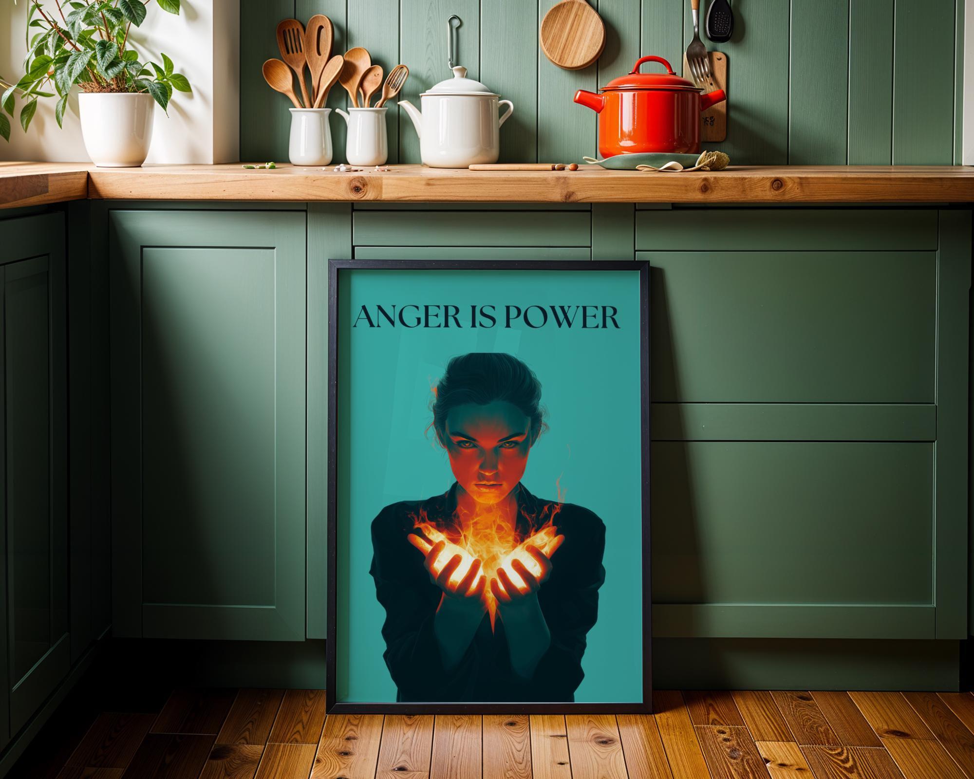 Anger Is Power Feminist Empowerment Activist Wall Art by The Wall Art Studio