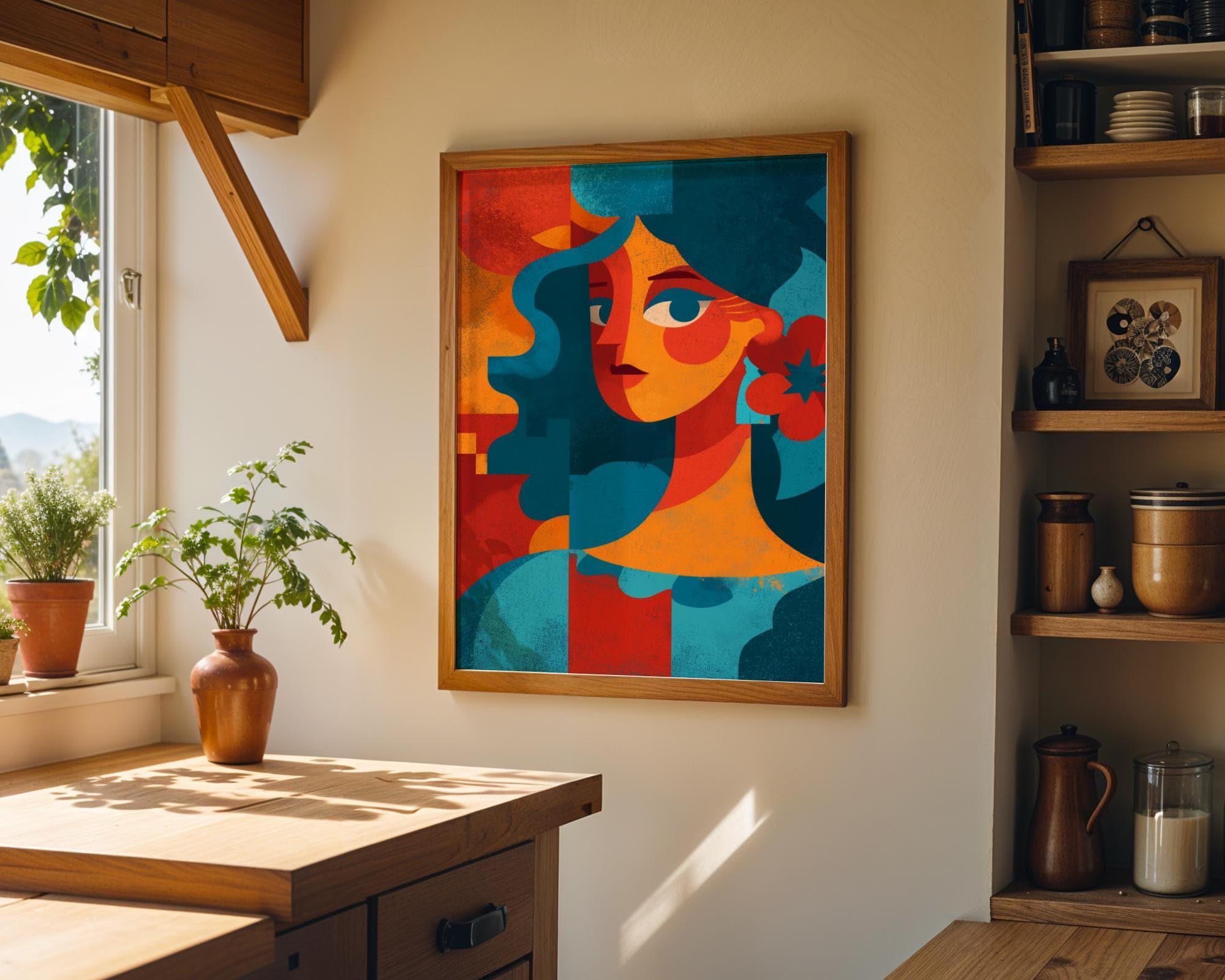 Hispanic-Inspired Feminist Portrait Bold Latin Colour Wall Art by The Wall Art Studio