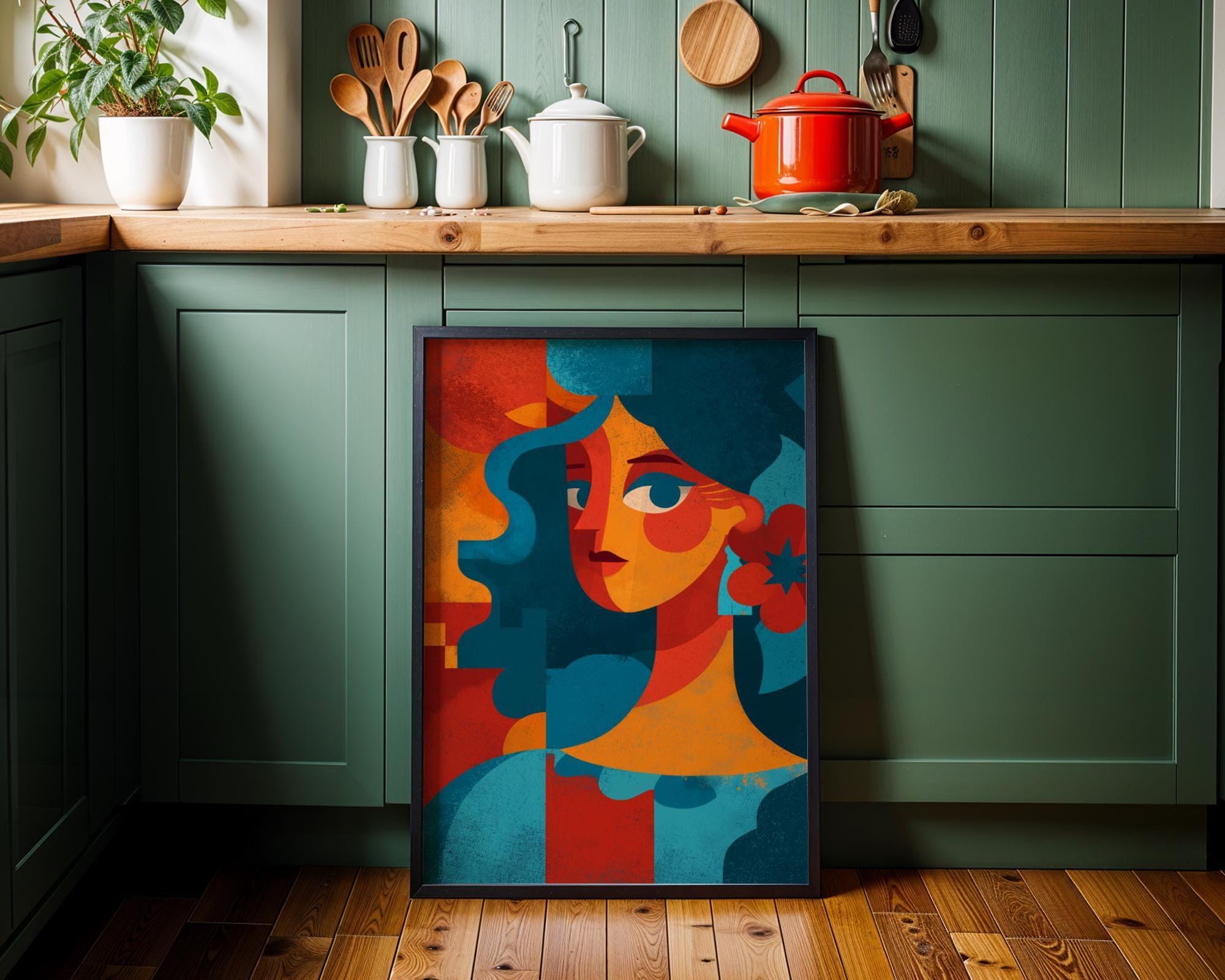 Hispanic-Inspired Feminist Portrait Bold Latin Colour Wall Art by The Wall Art Studio