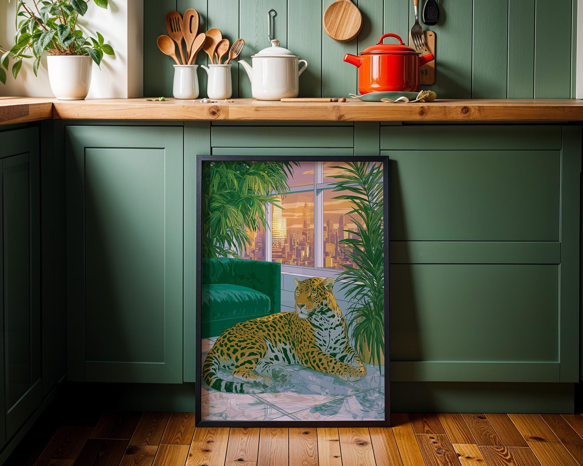 Art Deco Leopard Penthouse Wall Art by The Wall Art Studio