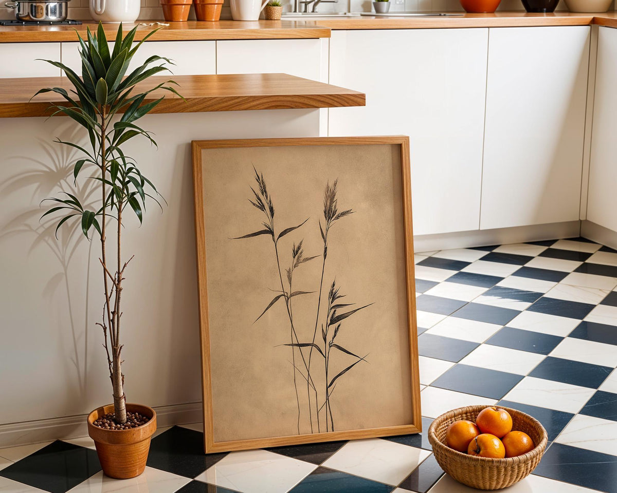 Wabi Sabi Botanical Neutral Minimalist Japandi Beige Wall Art