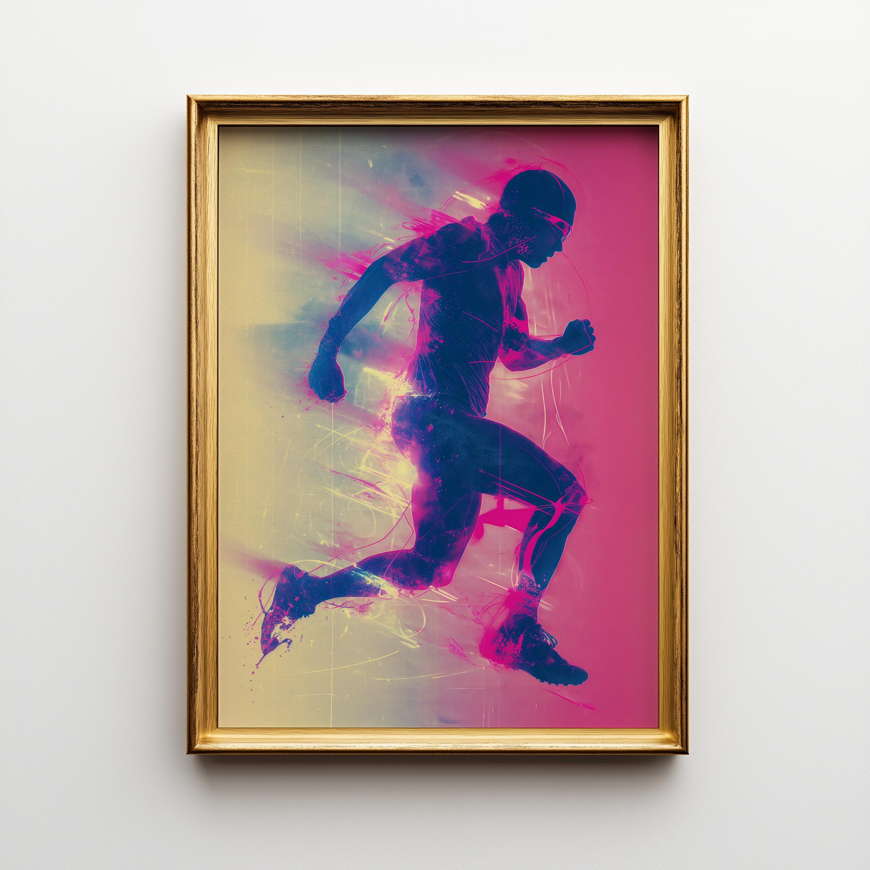 1980s Neon Sports Vaporwave Fitness Wall Art by The Wall Art Studio